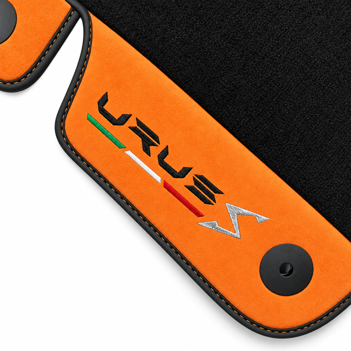 Floor Mats Set with Trunk Mat For Lamborghini Urus S With Orange Alcantara Leather - AutoWin