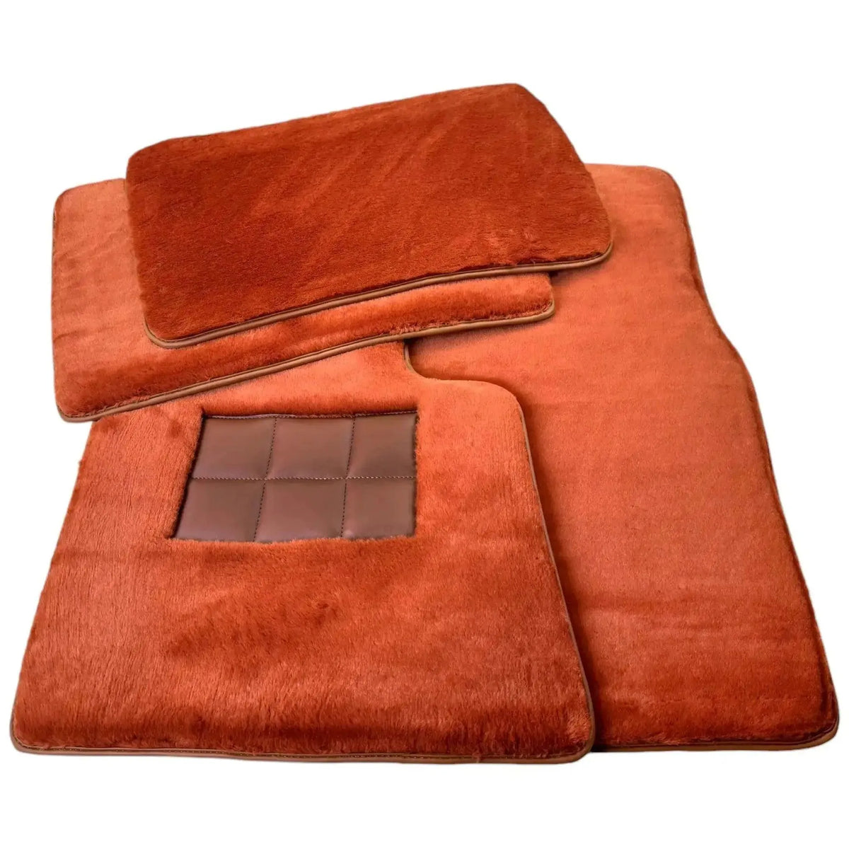 Ginger Color Sheepskin Floor Mats for Rolls-Royce Phantom Sedan (2003-2016)