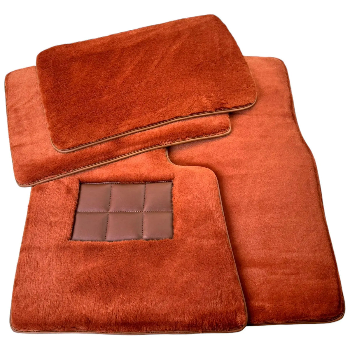 Ginger Color Sheepskin Floor Mats for Rolls-Royce Spectre (2023-2024) - AutoWin