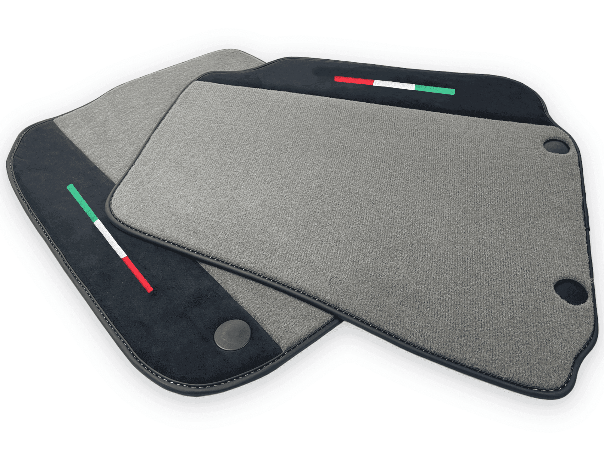 Gray Floor Mats For Ferrari F12 Berlinetta (2012-2022) With Alcantara Leather - AutoWin