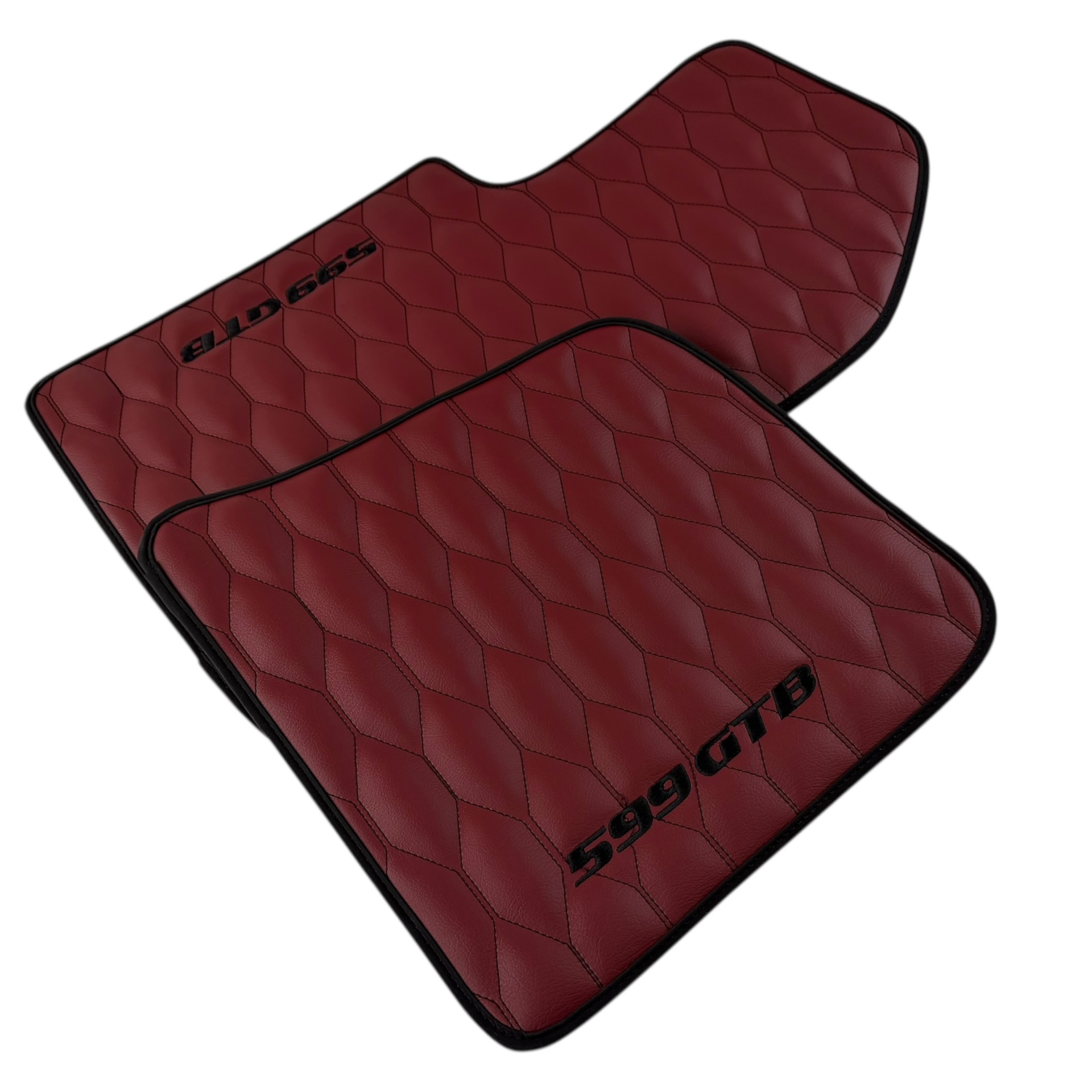 Black Floor Mats for Rolls Royce Shadow (1965-1977) | Purple Leather
