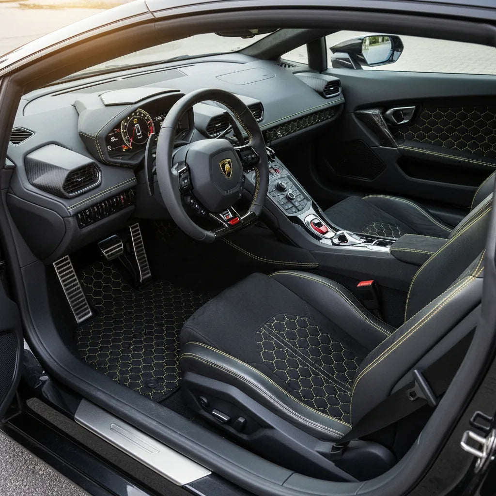 Interior look of floor mats for Lamborghini Huracan EVO (2019-2024)