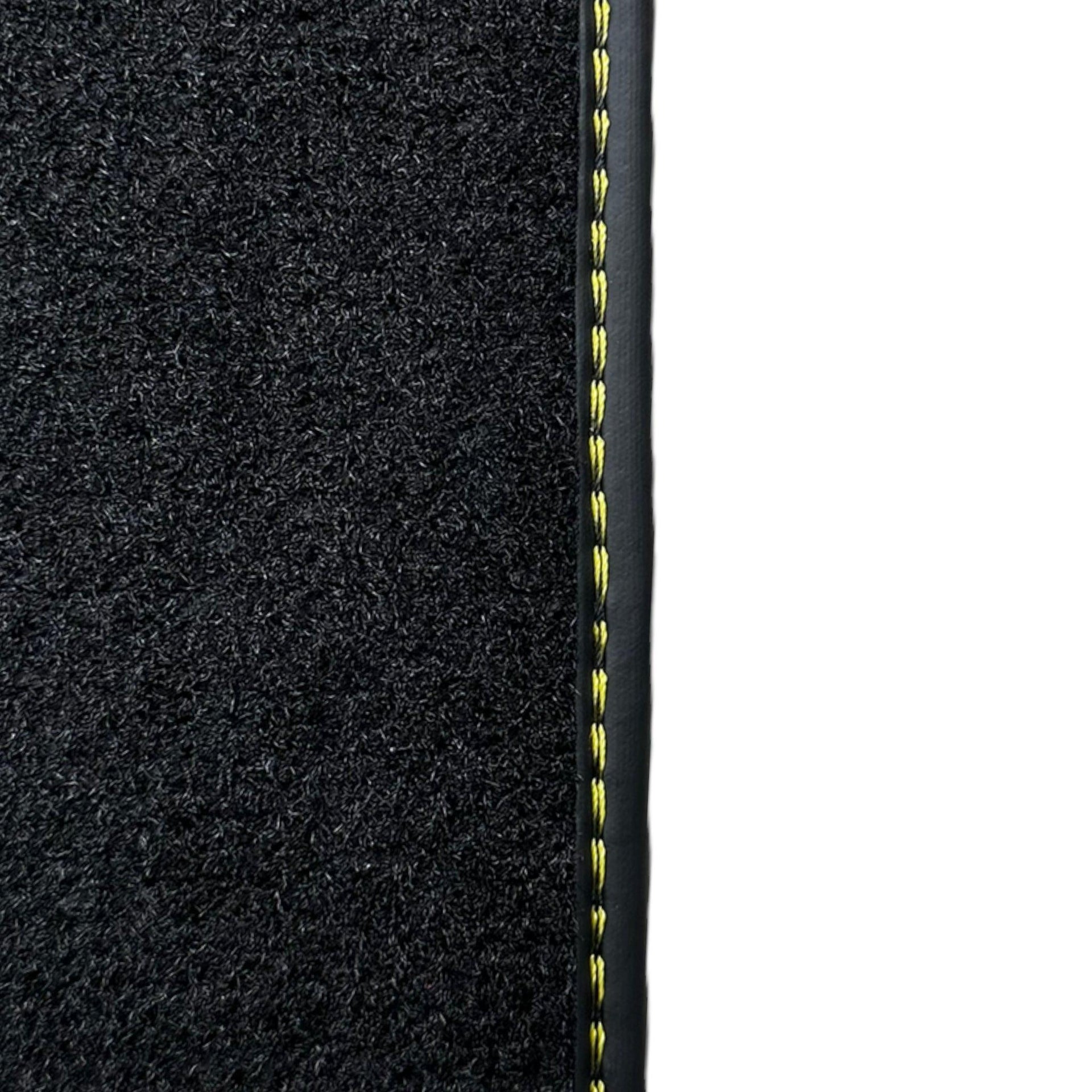 Leather Black Floor Mats for Lamborghini Gallardo Yellow Sewing | ER56 Design - AutoWin