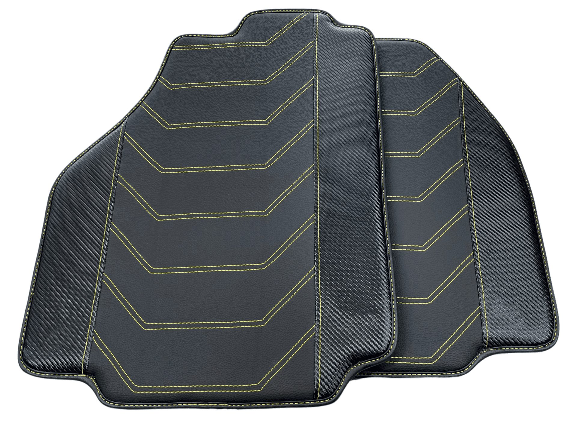 Leather Floor Mats For Ferrari 458 Speciale 2012-2015 Black With Yellow Sewing