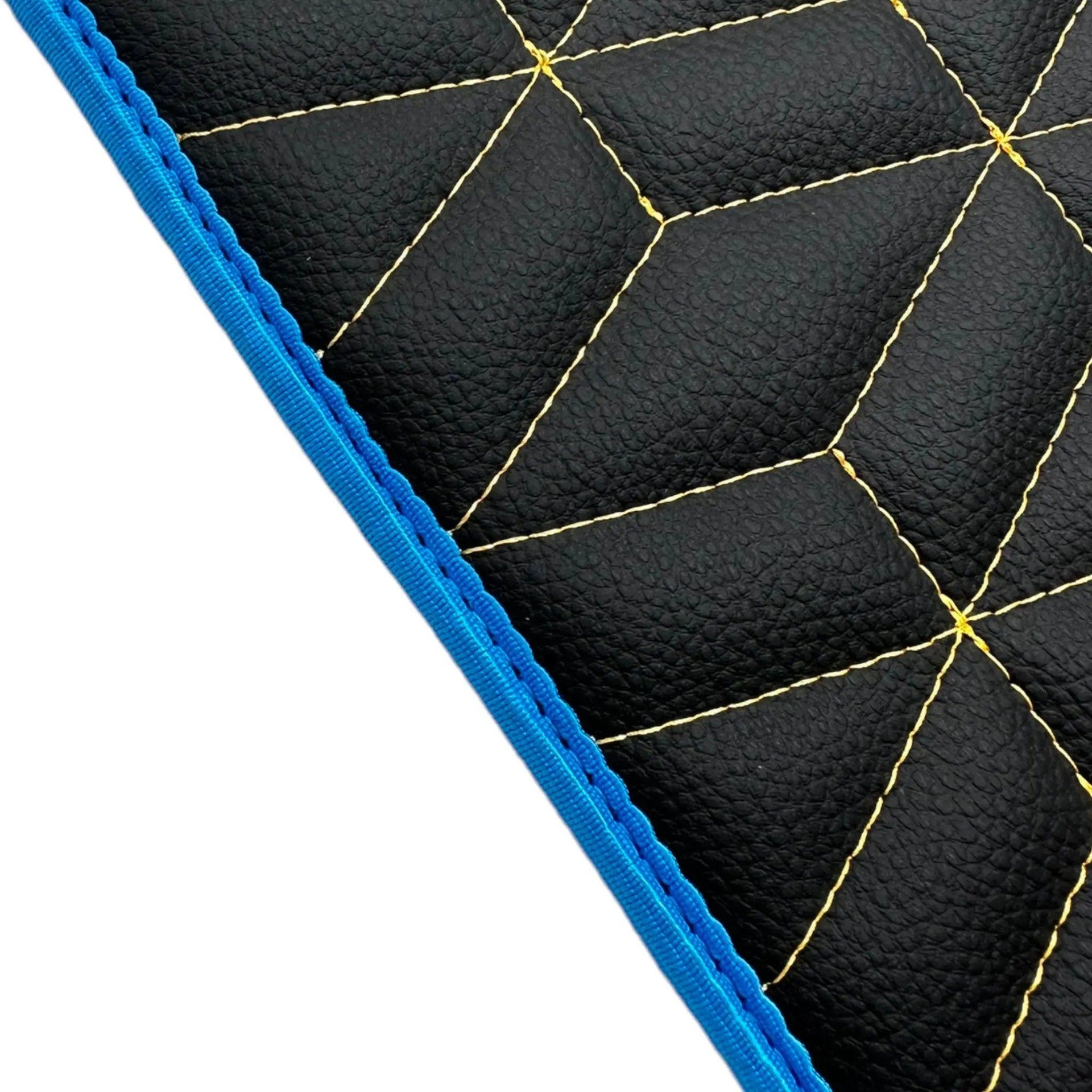 Leather Floor Mats for Lamborghini Aventador SVJ Limited Edition with Blue Trim - AutoWin