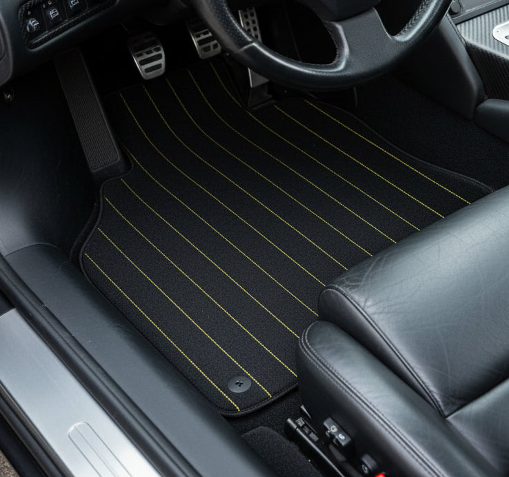 Customizable Leather Floor Mats with Square Pattern for Lamborghini Diablo (1990-2001) - AutoWin