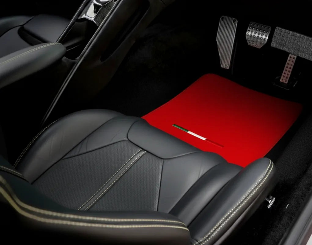 Red Floor Mats For Ferrari Roma (2021-2027) Italian Edition
