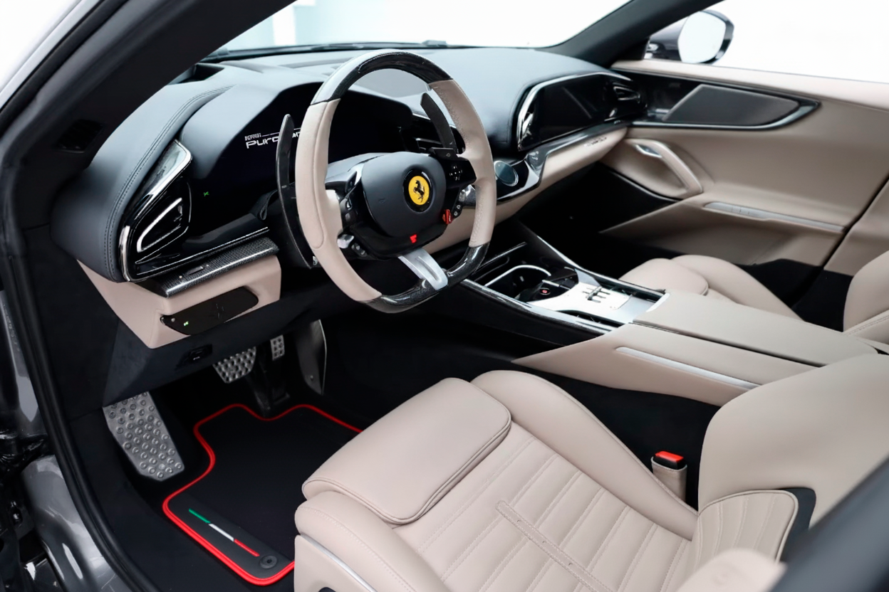 Customizable Square's Pattern Floor Mats for Ferrari Purosangue (2023-2024) - AutoWin
