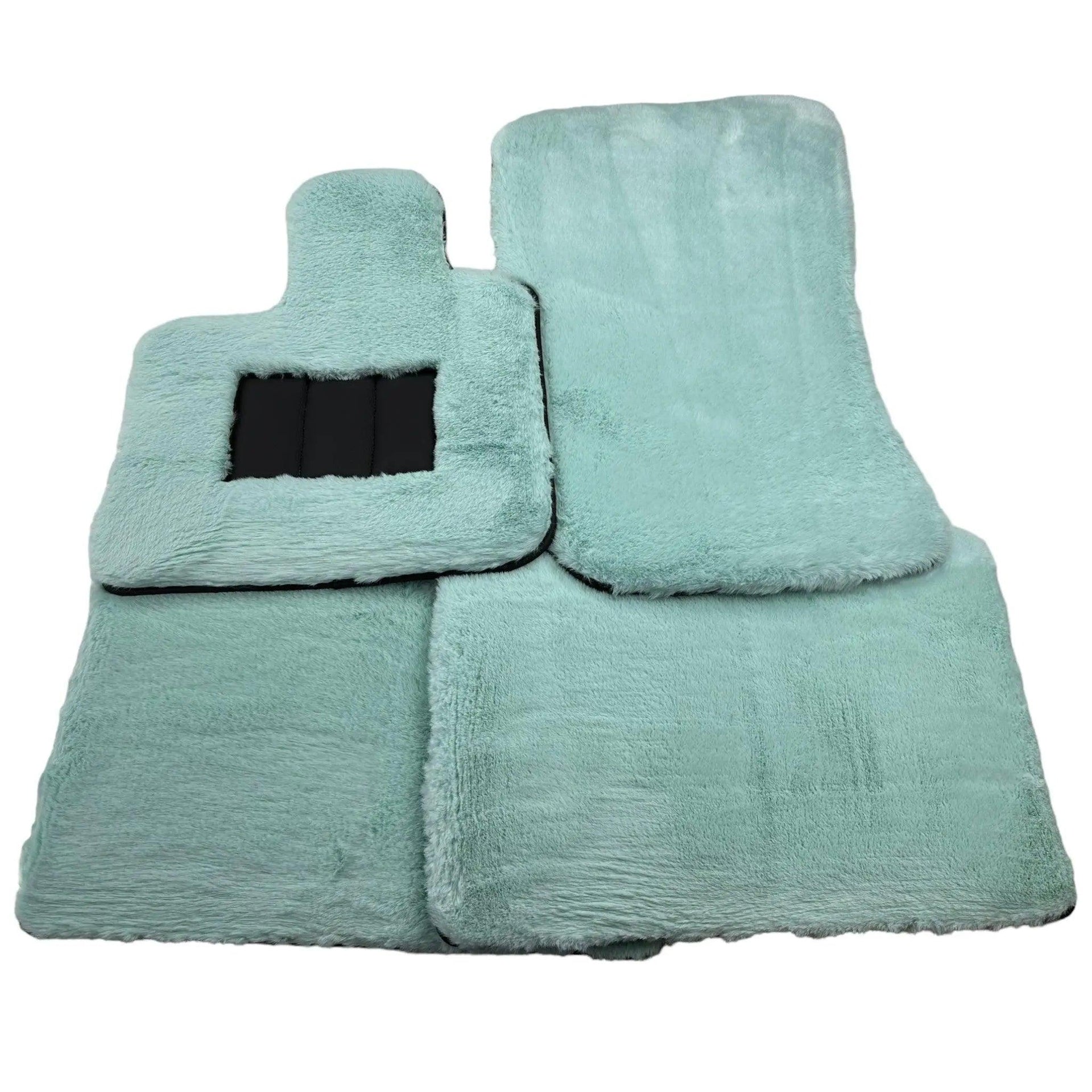 Tiffany Blue Sheepskin Floor Mats For Rolls Royce Phantom 2003–2016 Er56 Design Brand - AutoWin
