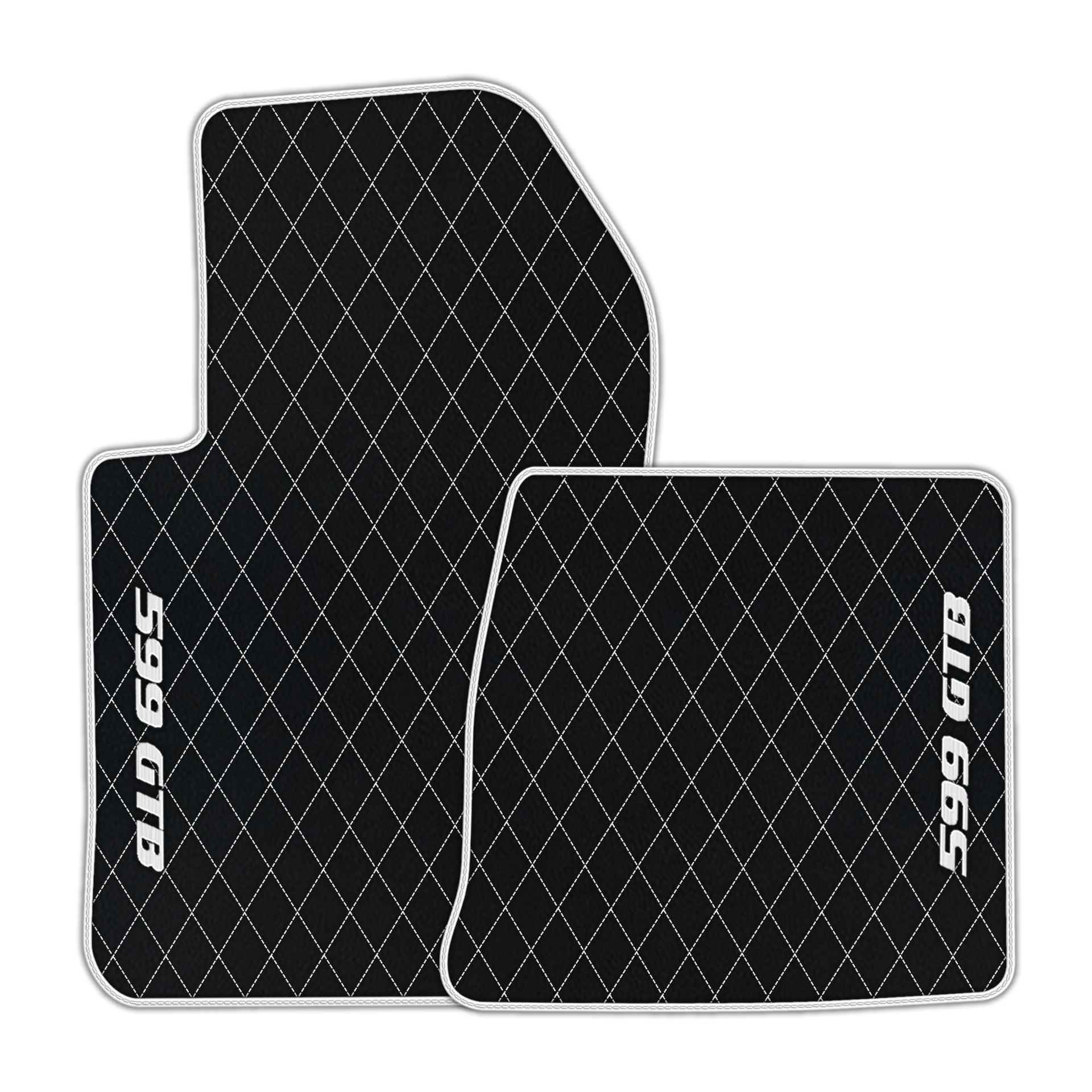 Custom Black Leather Floor Mats for Ferrari 599 Coupe (2006-2012)