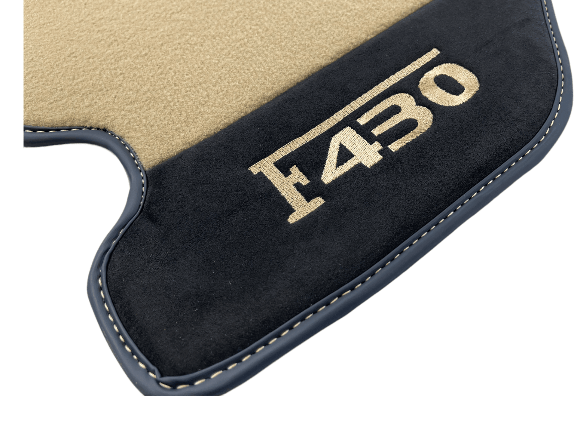 Beige Floor Mats For Ferrari F430 2004-2009 With Alcantara Leather - AutoWin