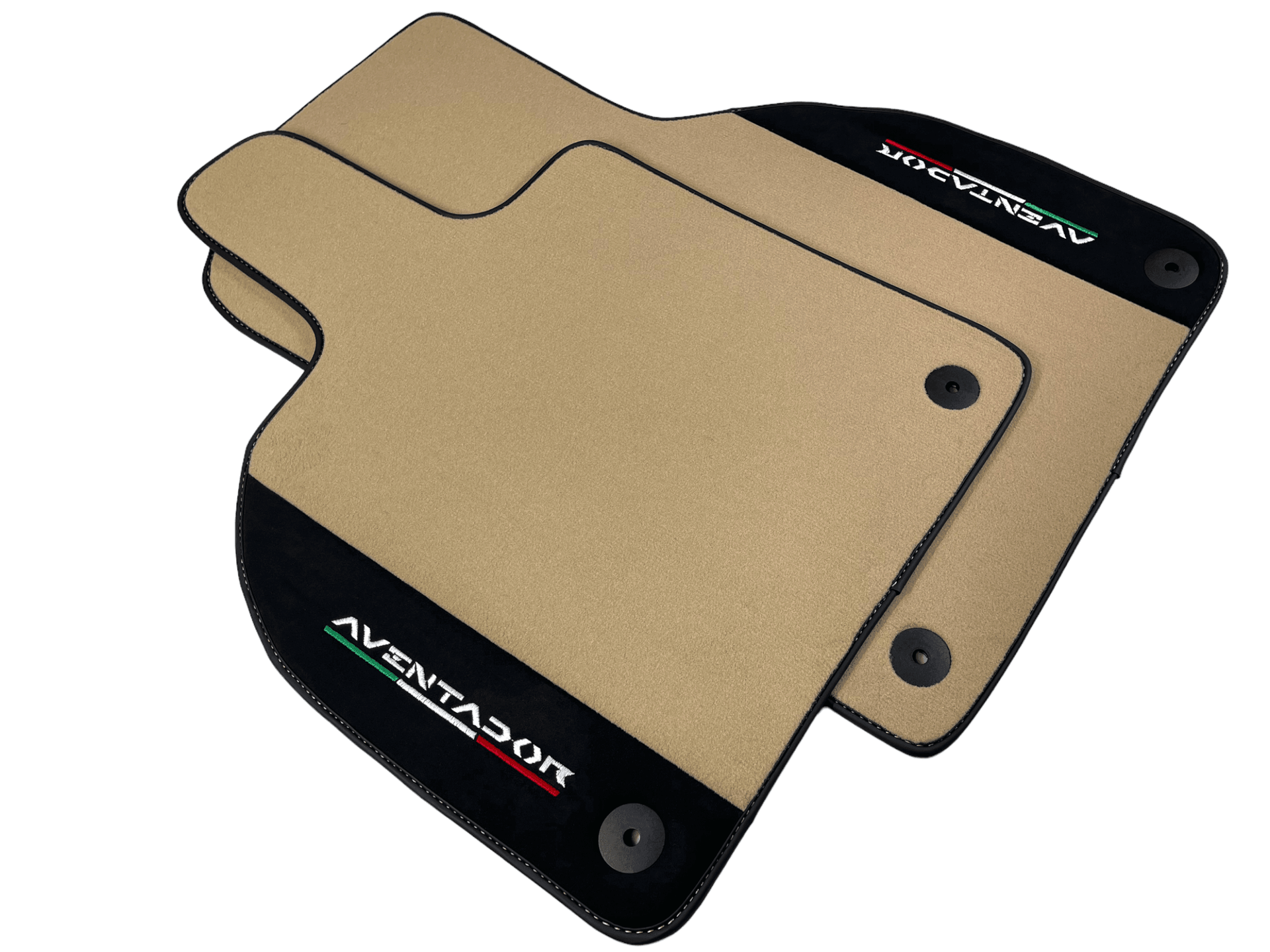 Beige Floor Mats for Lamborghini Aventador With Alcantara Leather - AutoWin