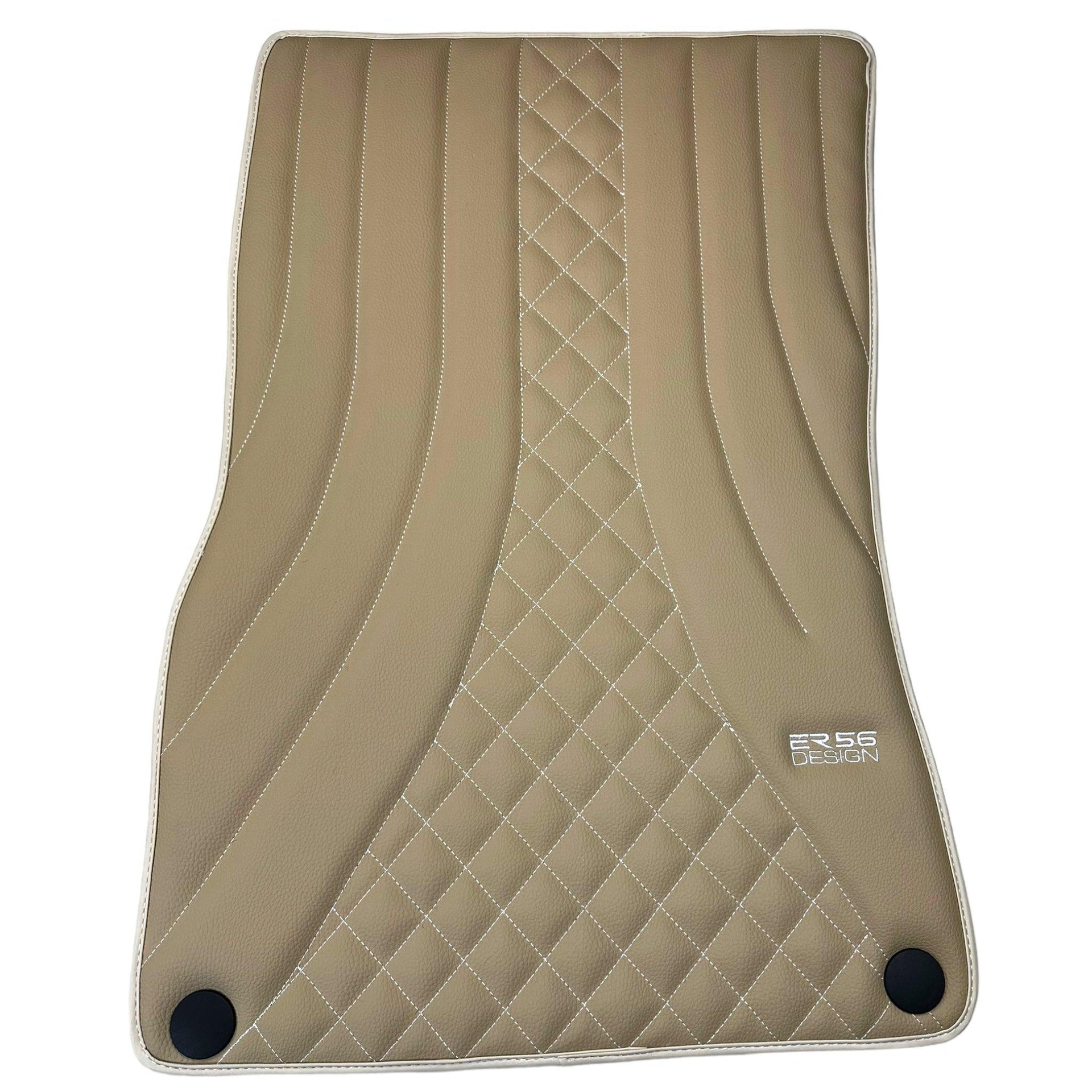 Beige Leather Floor Mats For Mercedes Benz E-Class S124 Estate (1985-1996) | ER56 Design - AutoWin