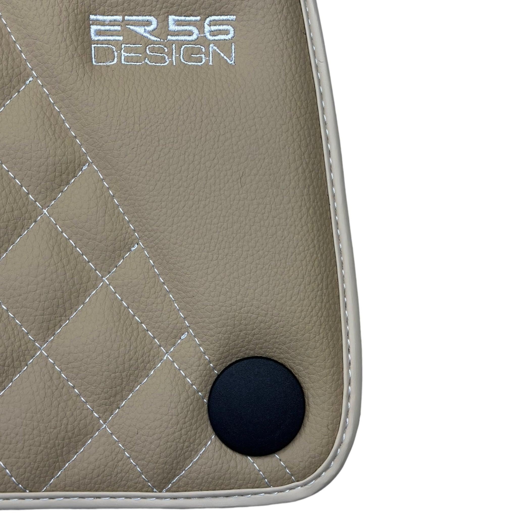 Beige Leather Floor Mats For Mercedes Benz S-Class V223 (2021-2023) Hybrid | ER56 Design - AutoWin