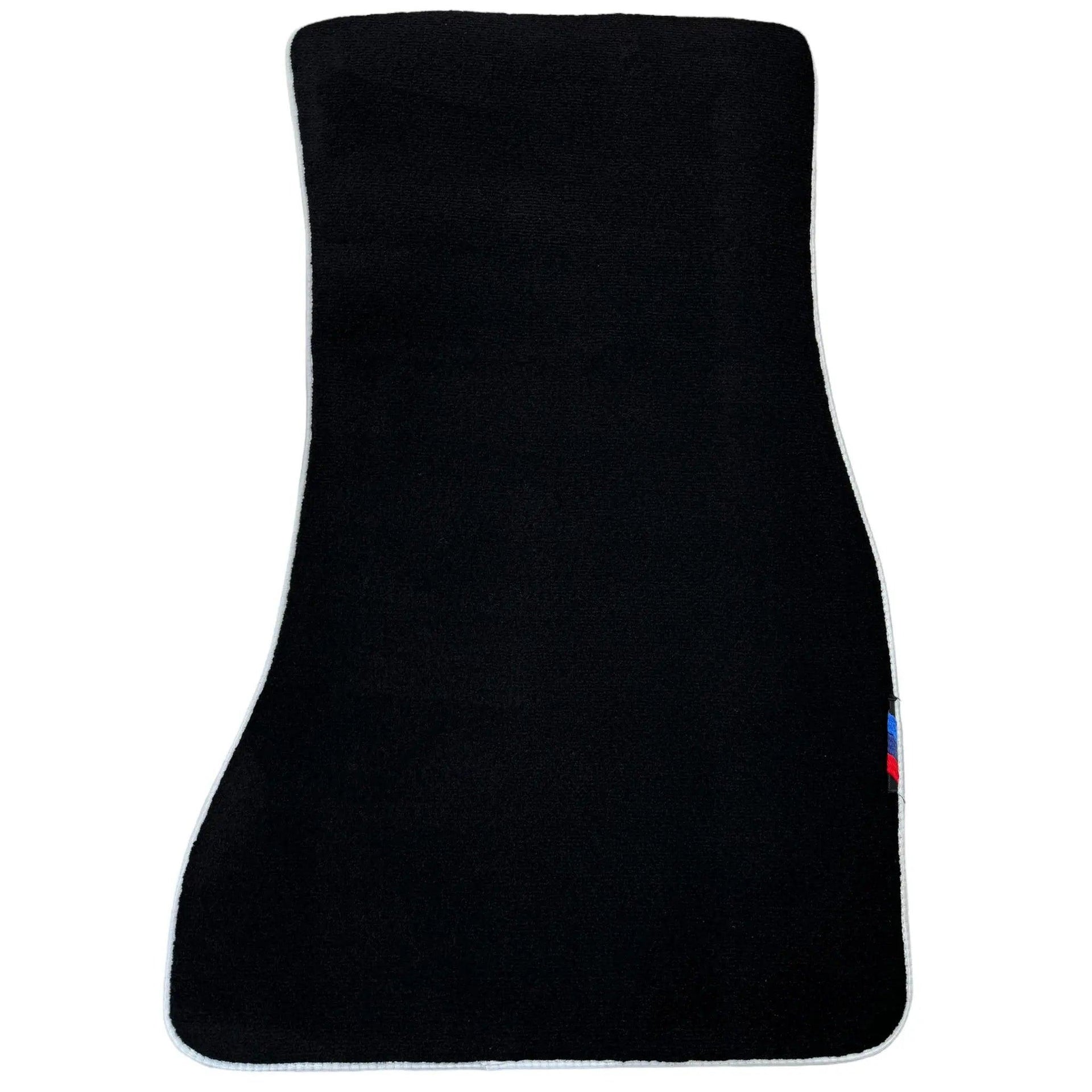 Black Floor Mats For BMW 5 Series F11 | White Trim - AutoWin