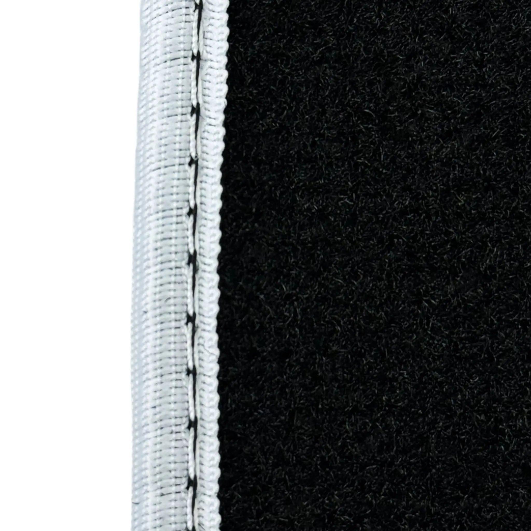 Black Floor Mats For BMW 7 Series E66 | White Trim AutoWin Brand - AutoWin