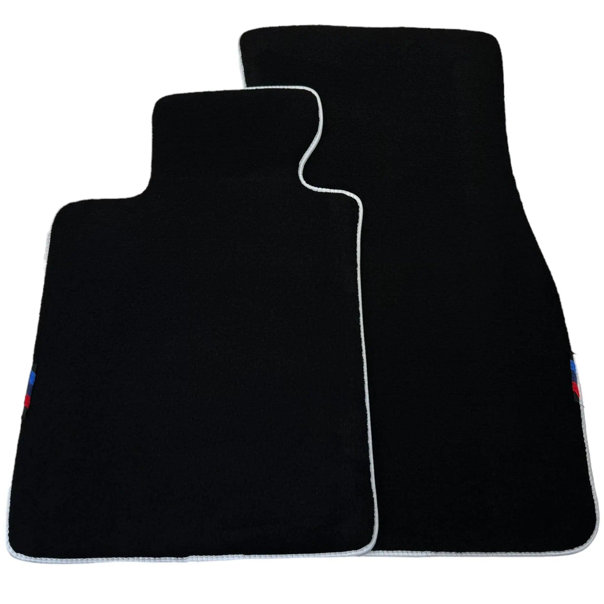 Black Floor Mats For BMW 7 Series E66 | White Trim AutoWin Brand - AutoWin