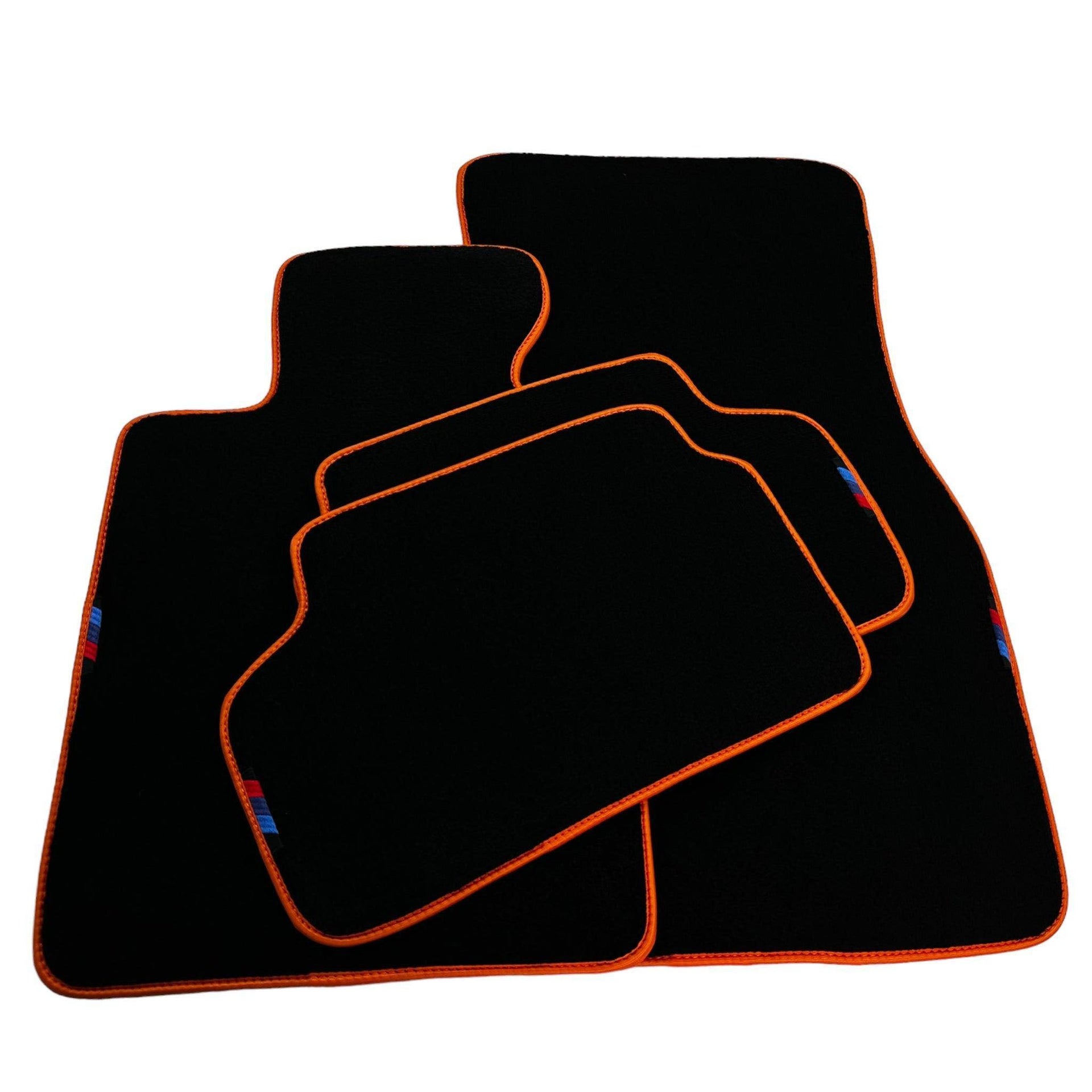 Black Floor Mats For BMW M2 Series F87 | Orange Trim AutoWin Brand - AutoWin
