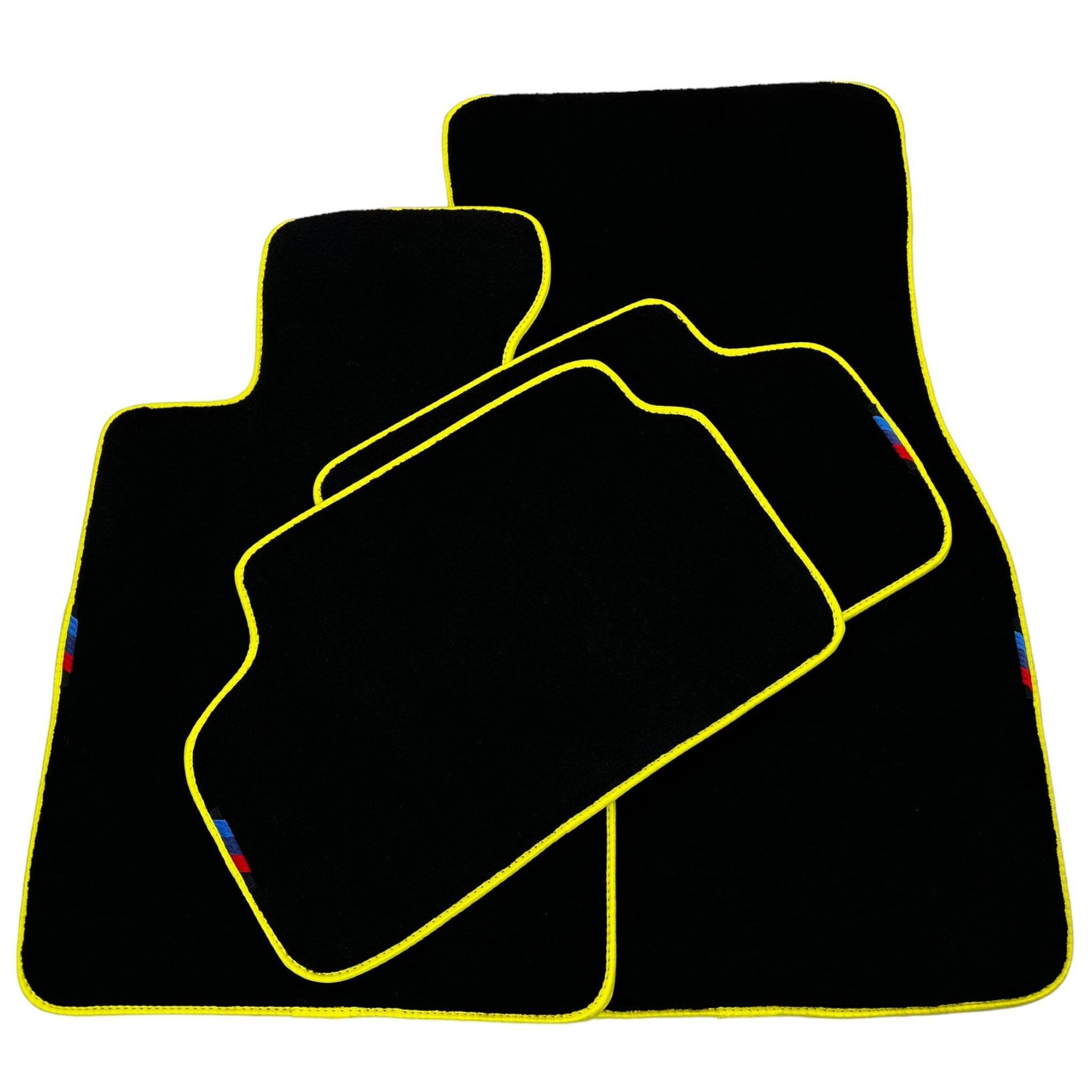 Black Floor Mats For BMW X1 Series E84 | Yellow Trim - AutoWin