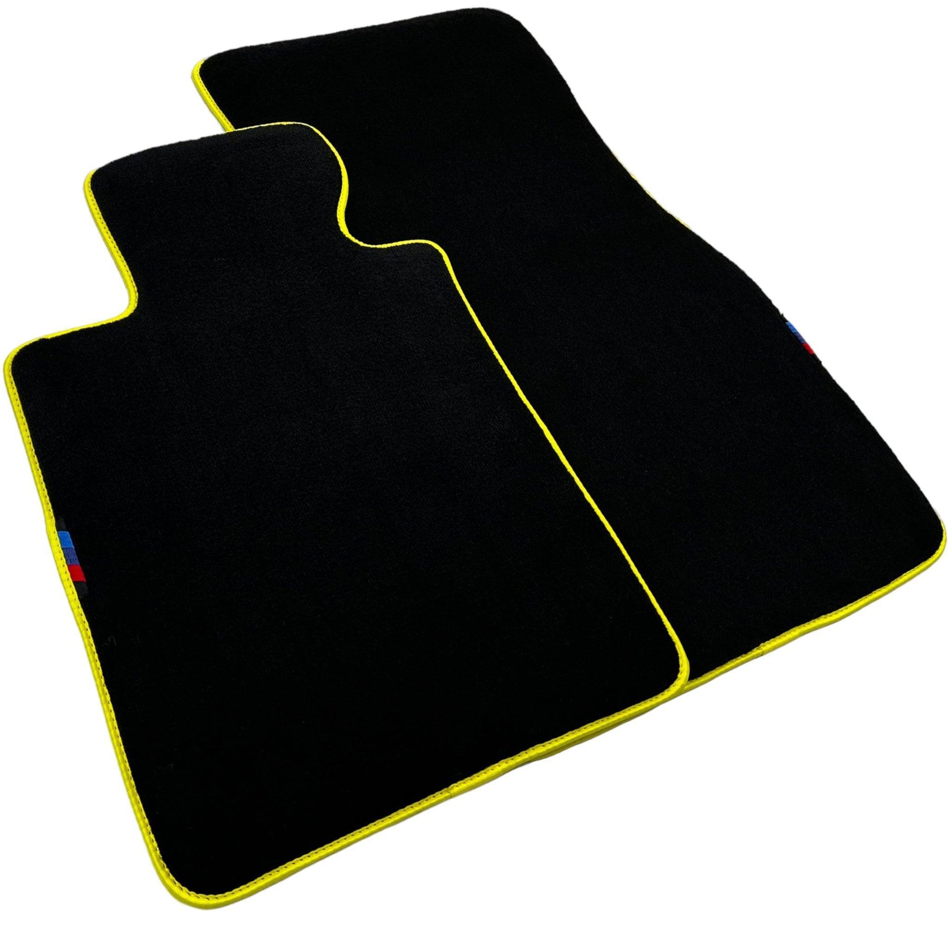 Black Floor Mats For BMW X4 Series F26 | Yellow Trim - AutoWin