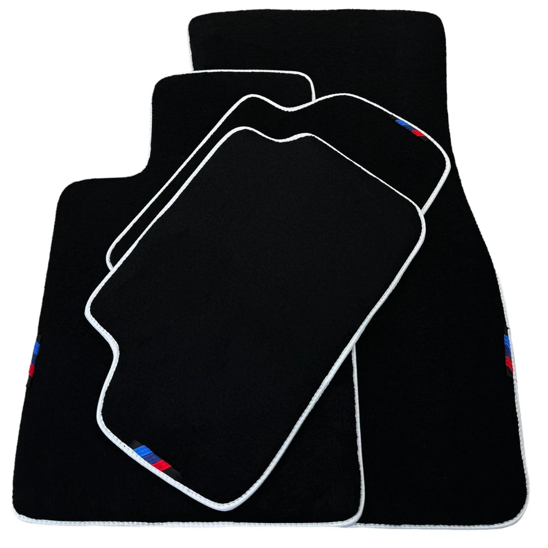 Black Floor Mats For BMW X5 Series E53 | White Trim - AutoWin