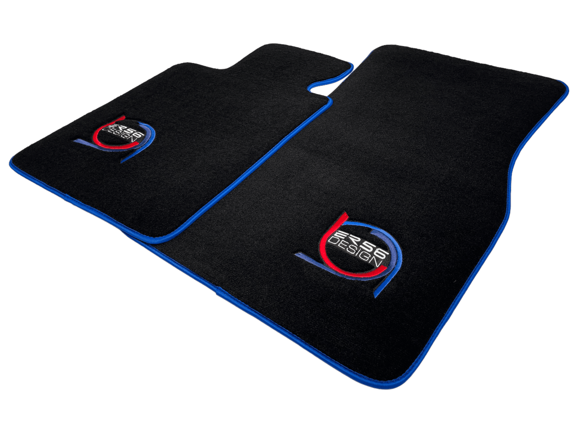Black Floor Mats For BMW X5M E70 SUV ER56 Design Limited Edition Blue Trim - AutoWin