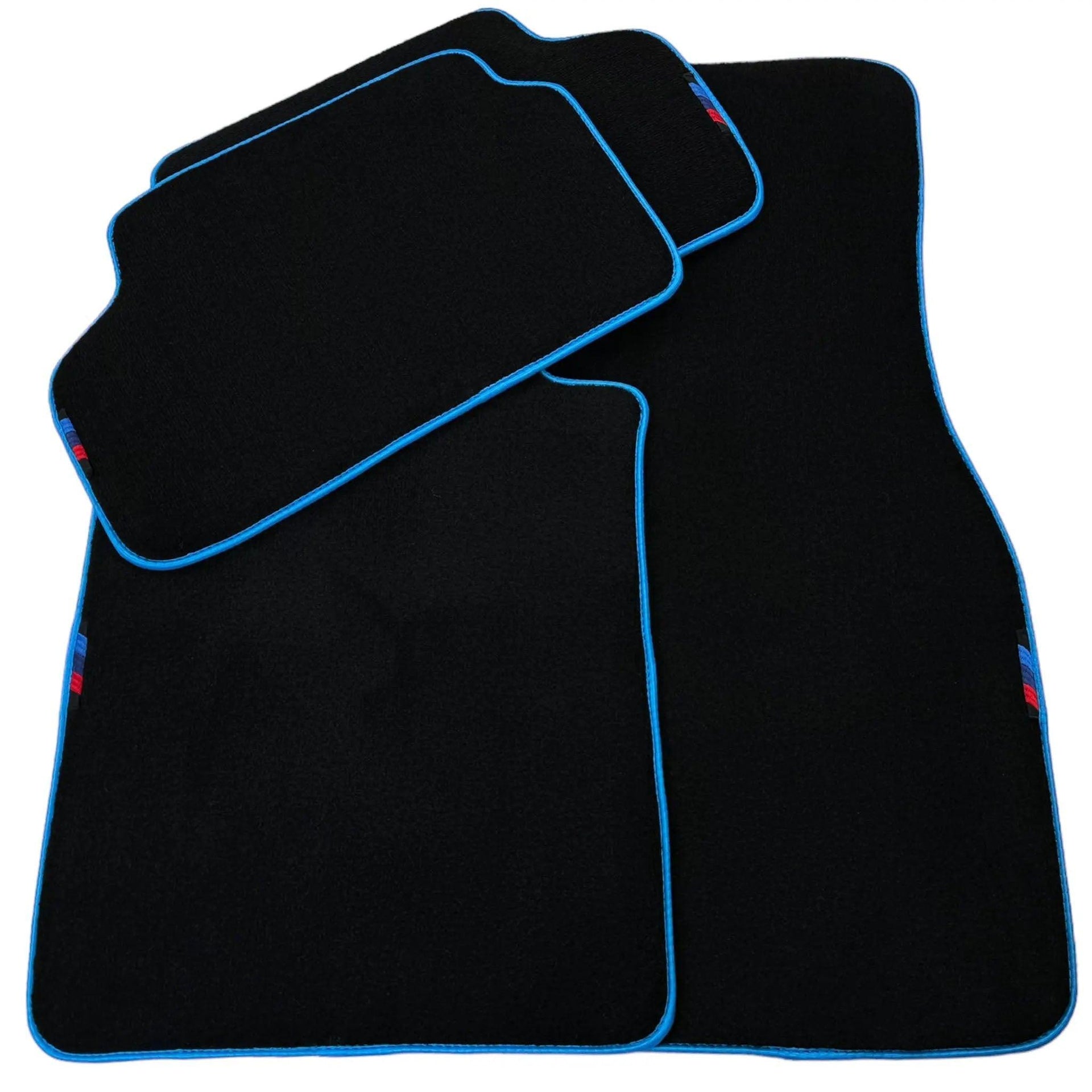 Black Floor Mats For BMW X6 Series E71 | Sky Blue Trim - AutoWin
