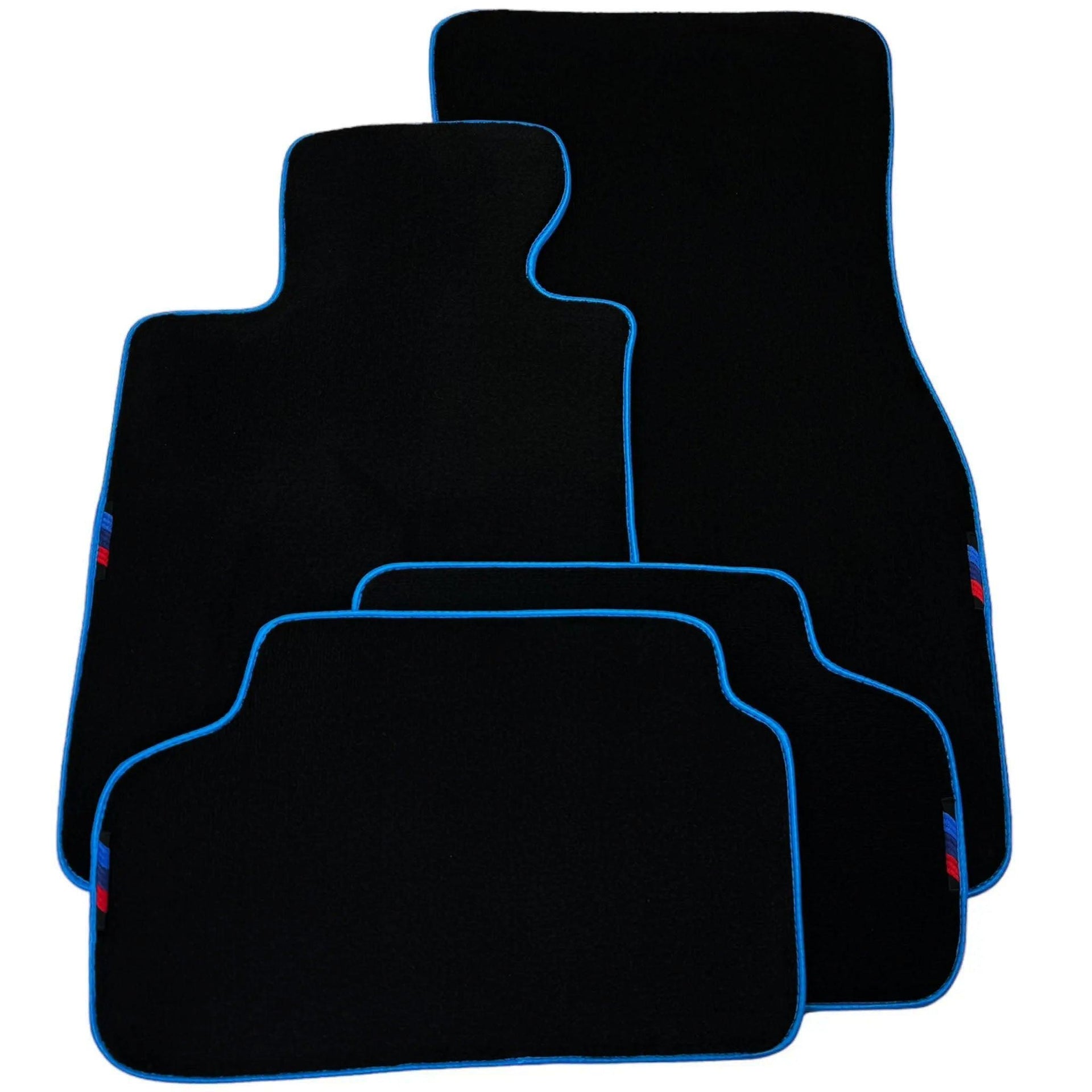 Black Floor Mats For BMW X6 Series G06 | Sky Blue Trim - AutoWin