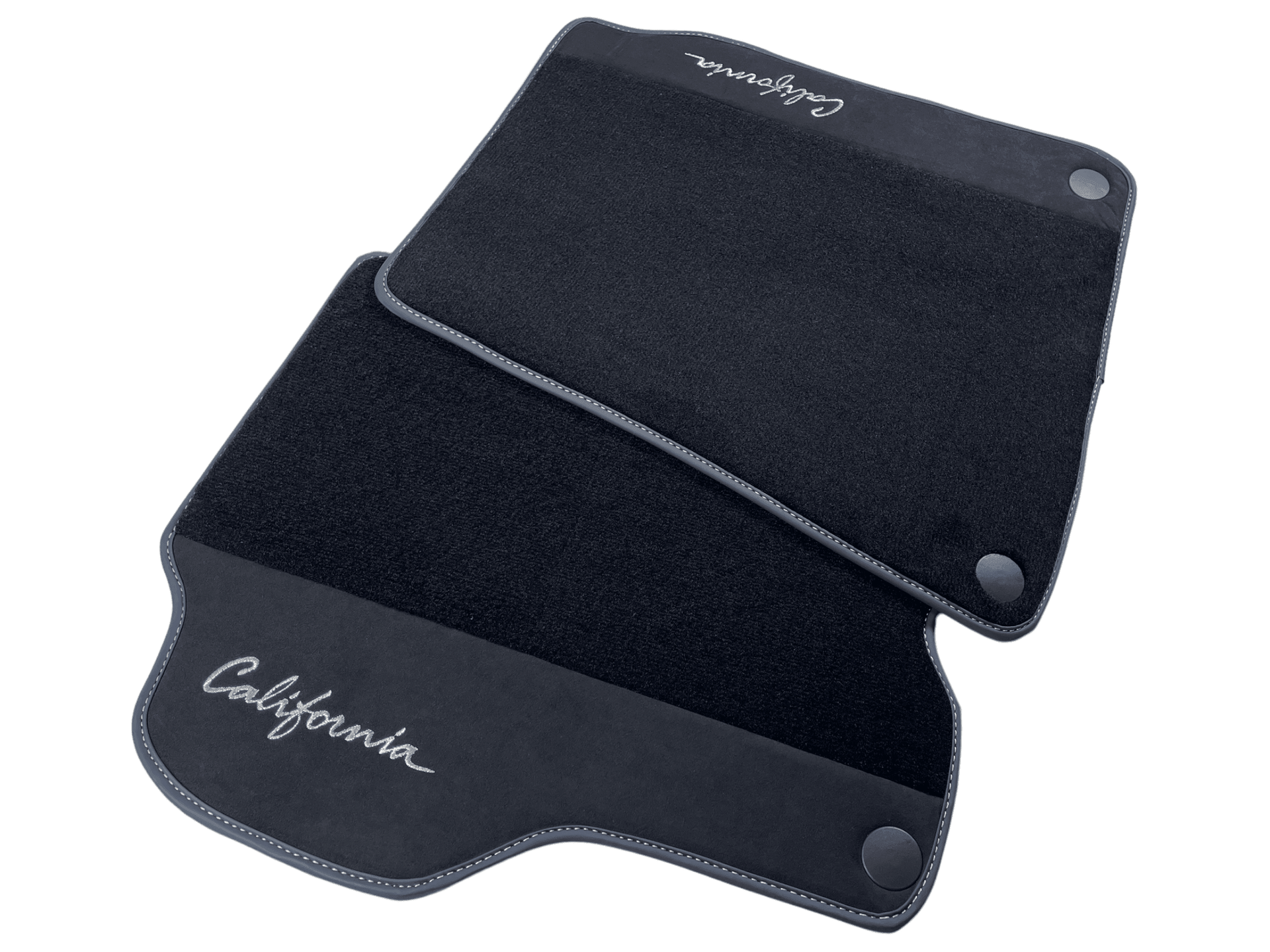 Black Floor Mats For Ferrari California 2008-2014 With Alcantara - AutoWin