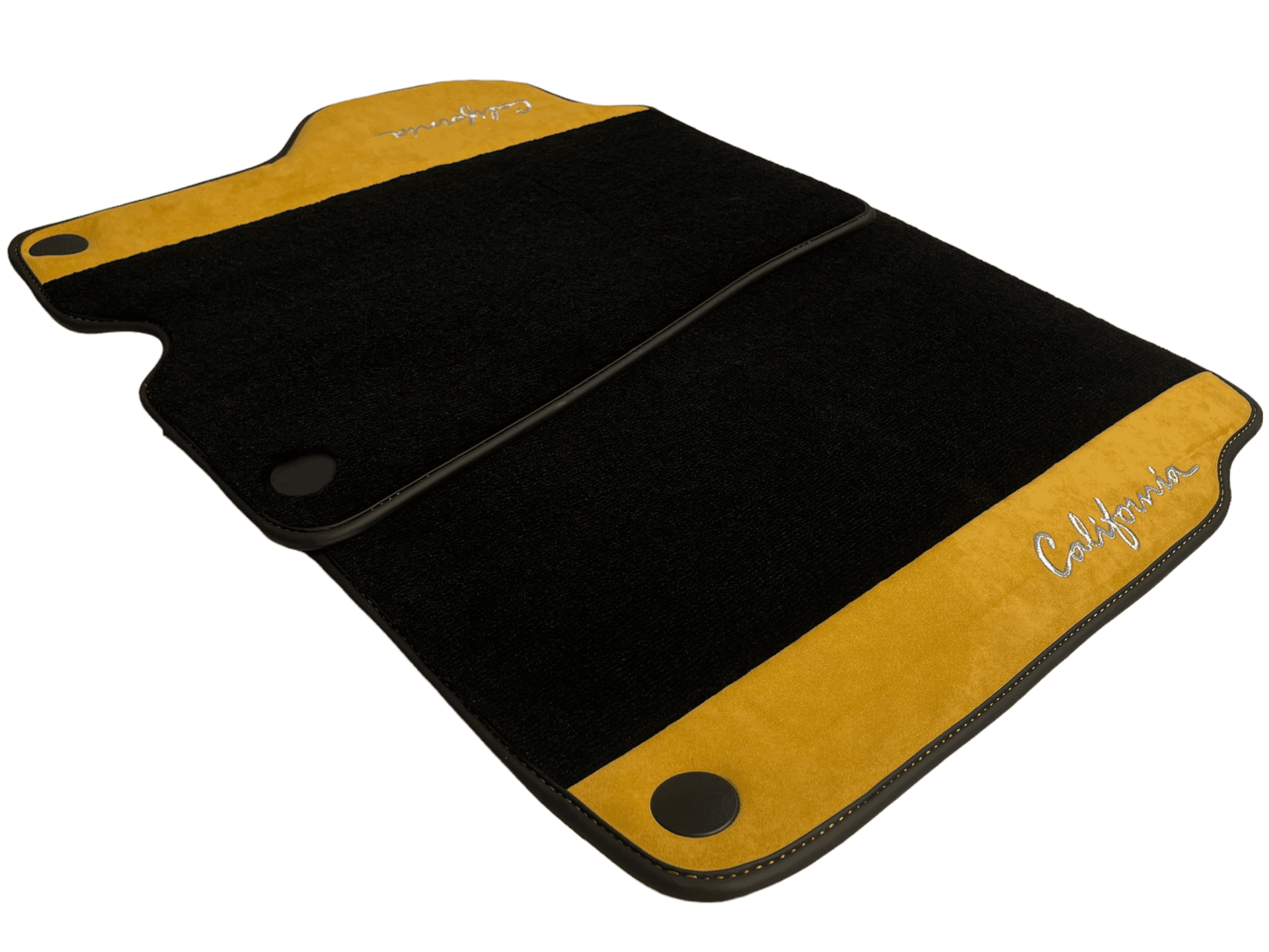 Black Floor Mats For Ferrari California 2008-2014 With Tan Alcantara - AutoWin