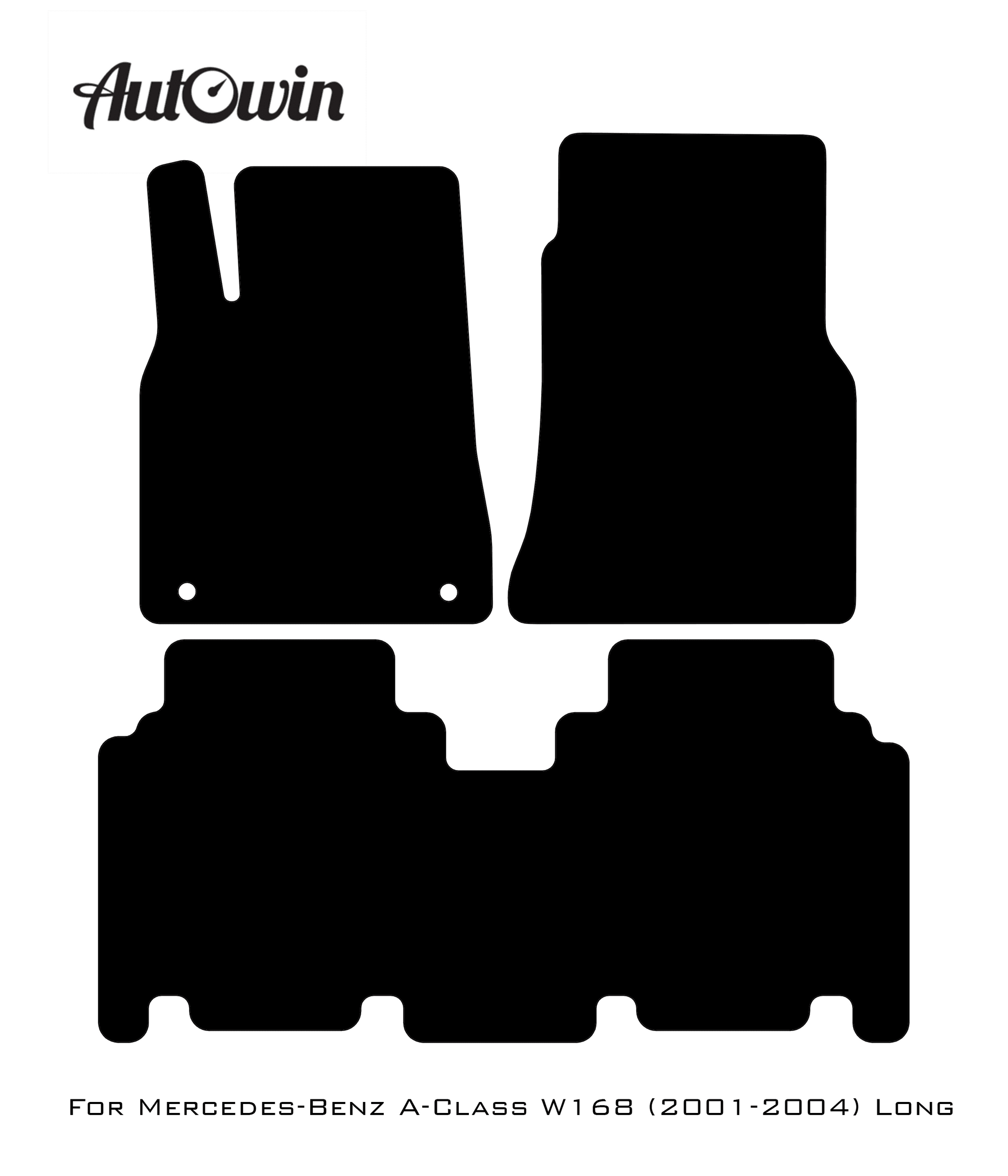 Black Floor Mats For Mercedes Benz A-Class W168 (2001-2004) | AutoWin Edition - AutoWin