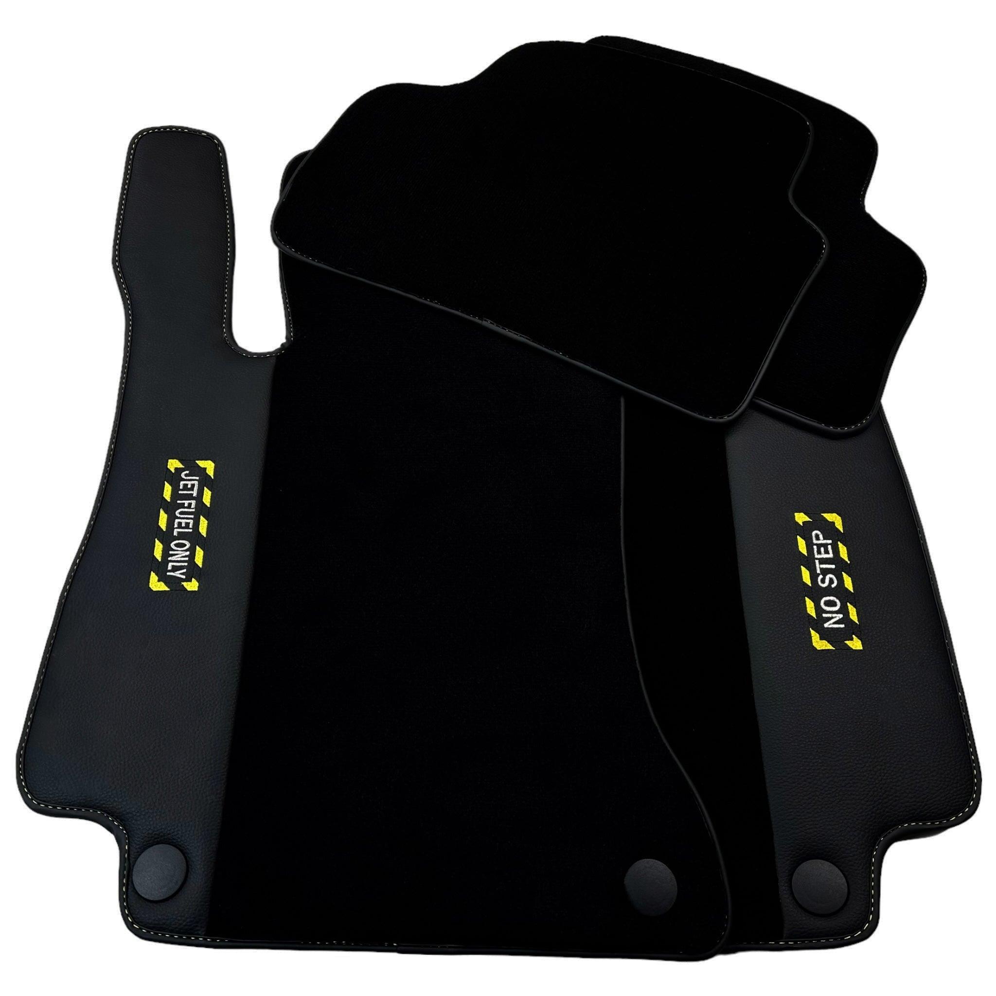 Black Floor Mats For Mercedes Benz S-Class V223 (2021-2023) Hybrid | Fighter Jet Edition - AutoWin