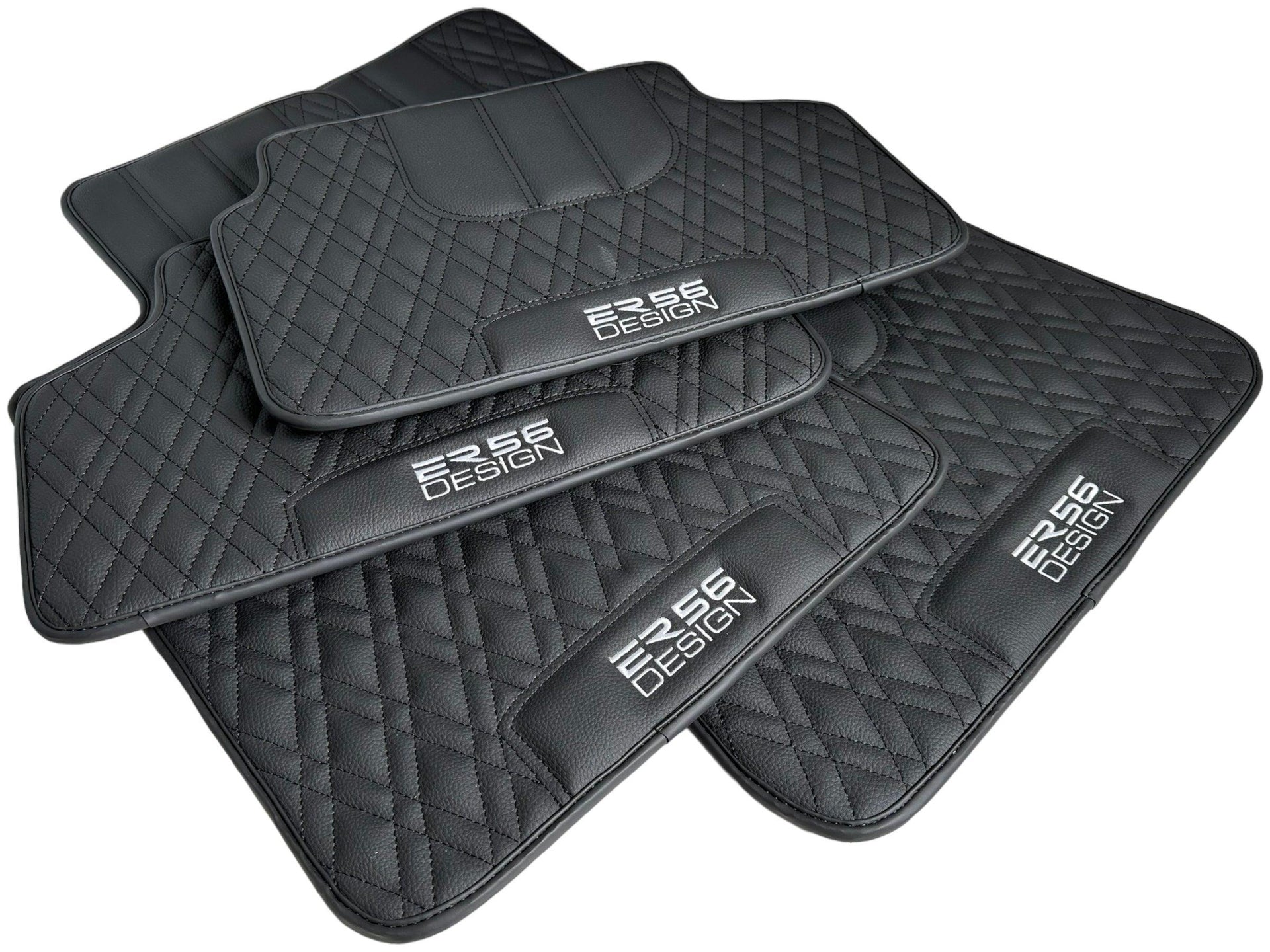 Black Leather Floor Mats For BMW 1 Series F20 Er56 Design - AutoWin