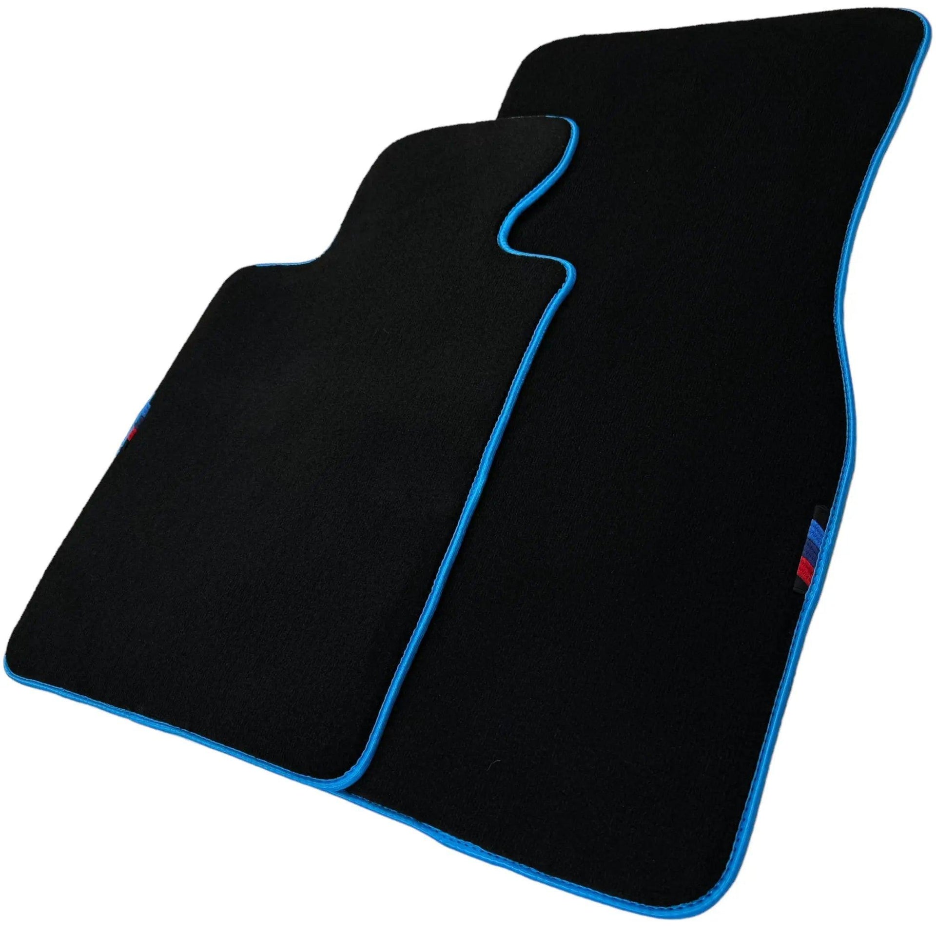 Black Mats For BMW M3 E46 | Sky Blue Trim - AutoWin