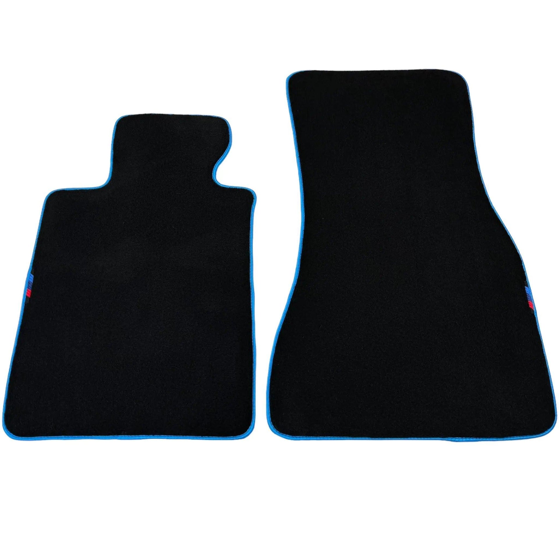 Black Mats For BMW X5M E70 SUV | Sky Blue Trim - AutoWin