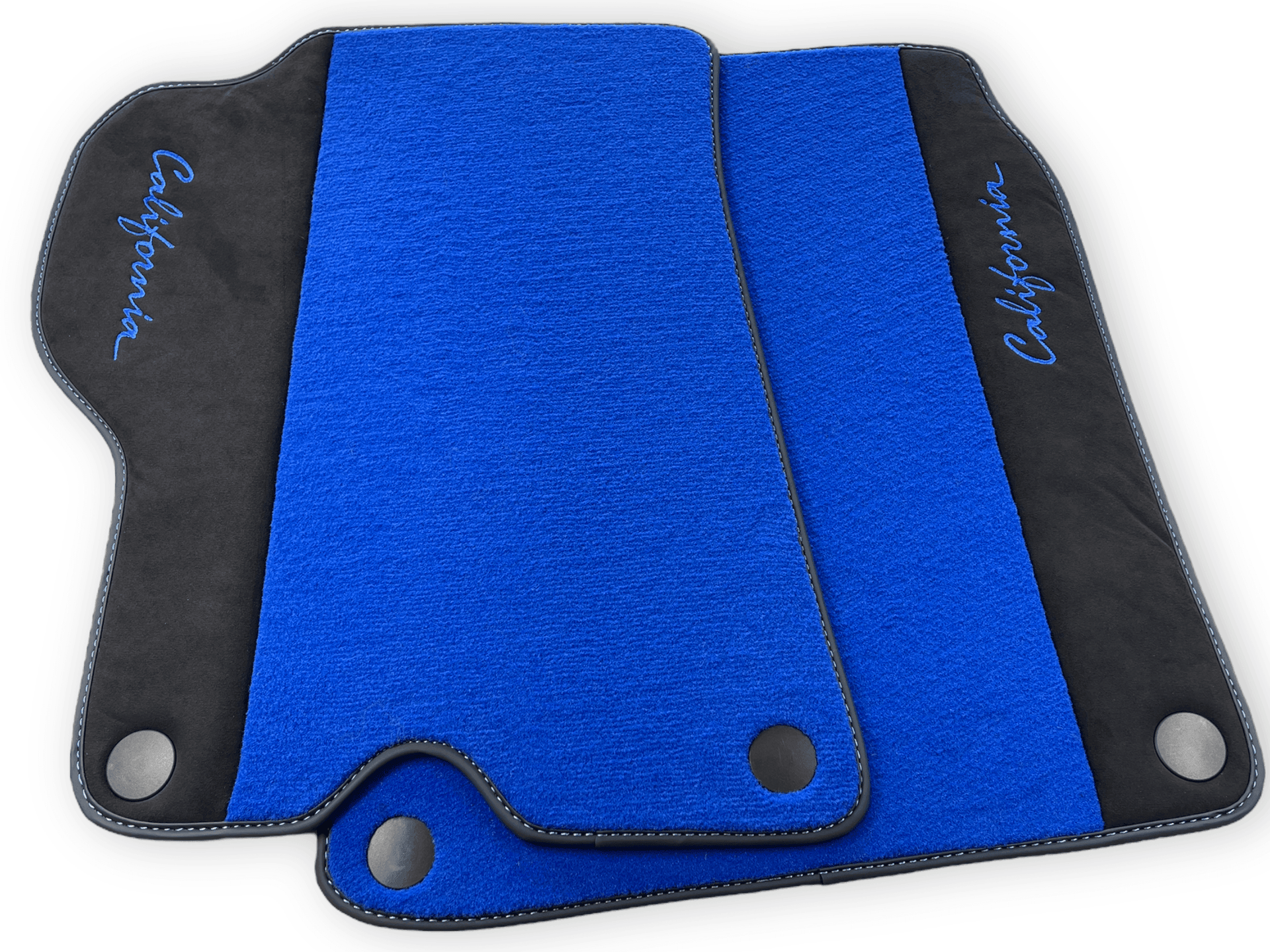 Blue Floor Mats For Ferrari California 2008-2014 With Alcantara - AutoWin