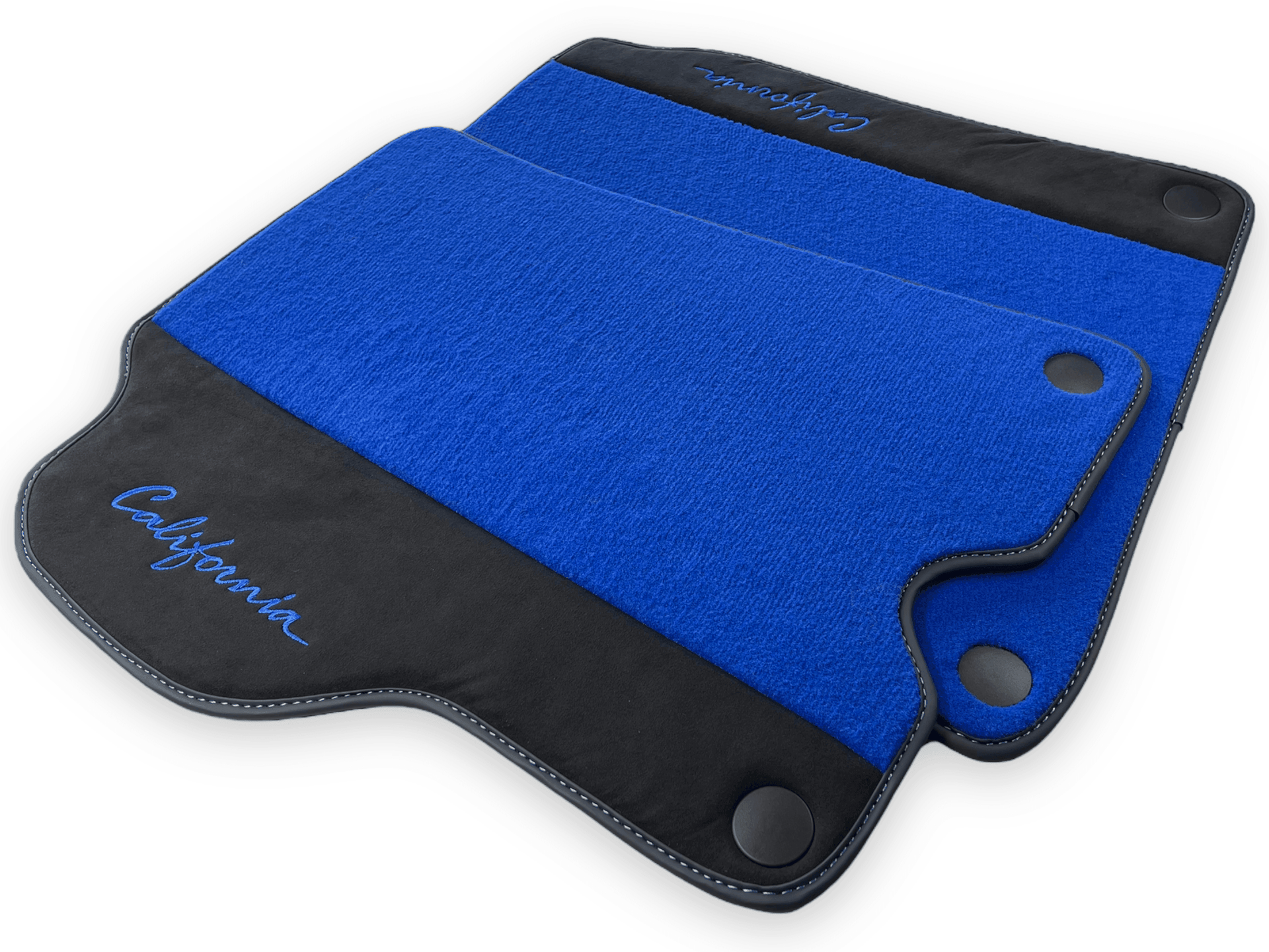 Blue Floor Mats For Ferrari California 2008-2014 With Alcantara - AutoWin