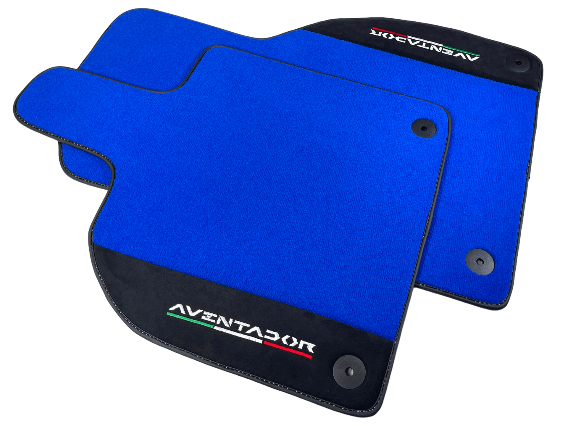 Blue Floor Mats for Lamborghini Aventador With Alcantara Leather - AutoWin