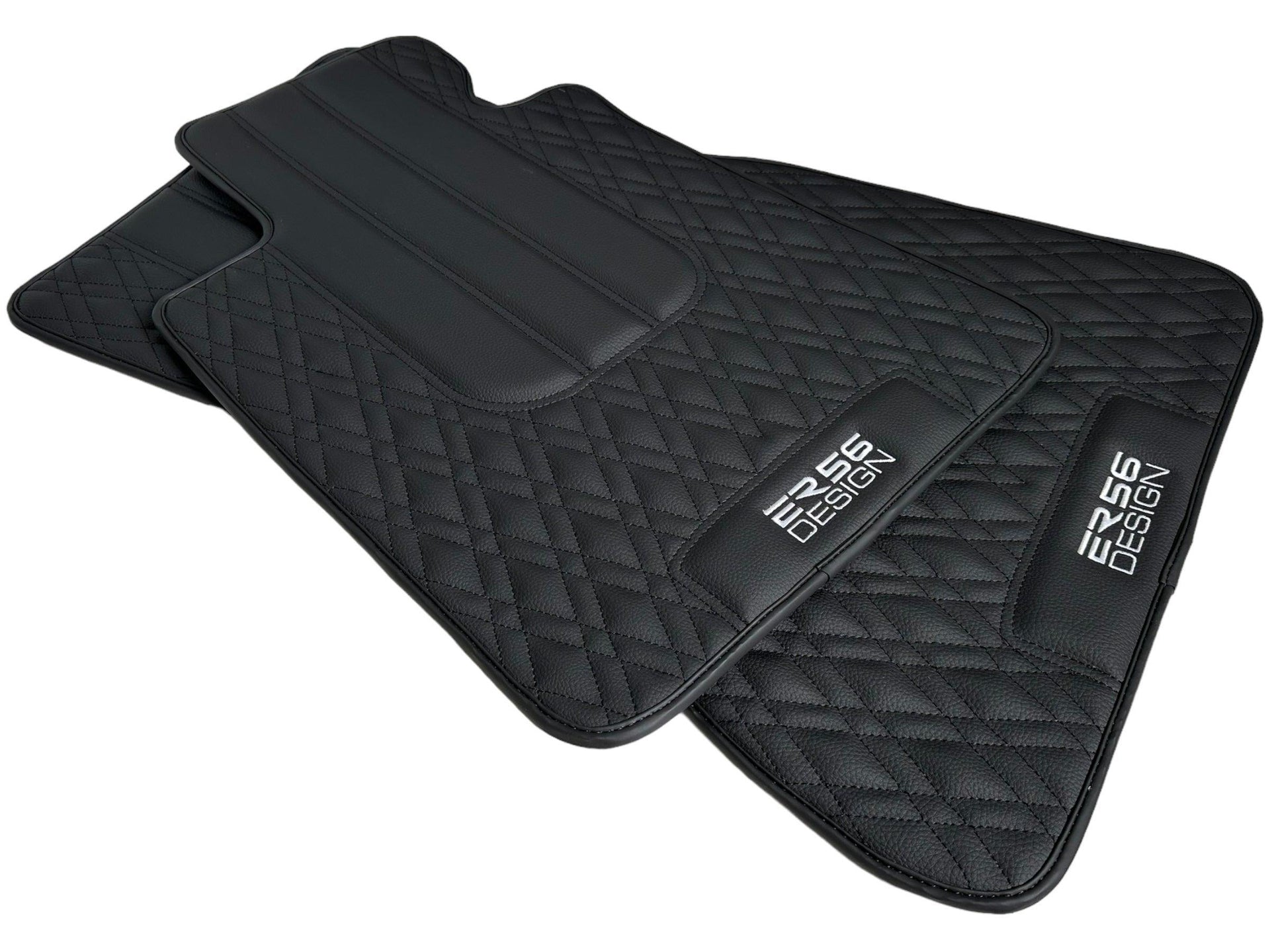 Floor Mats For BMW 3 Series E91 5-door Touring Black Leather Er56 Design - AutoWin