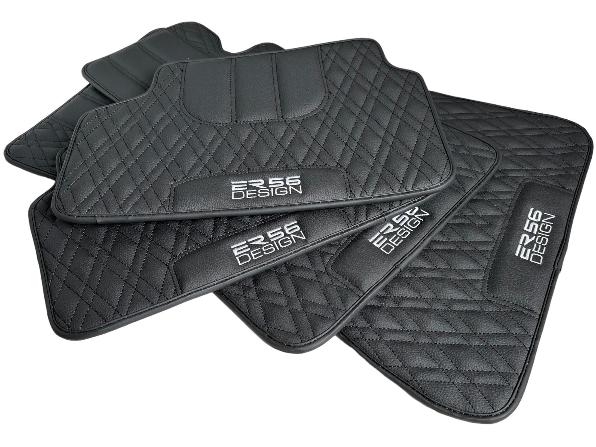 Floor Mats For BMW M2 G87 Black Leather Er56 Design - AutoWin