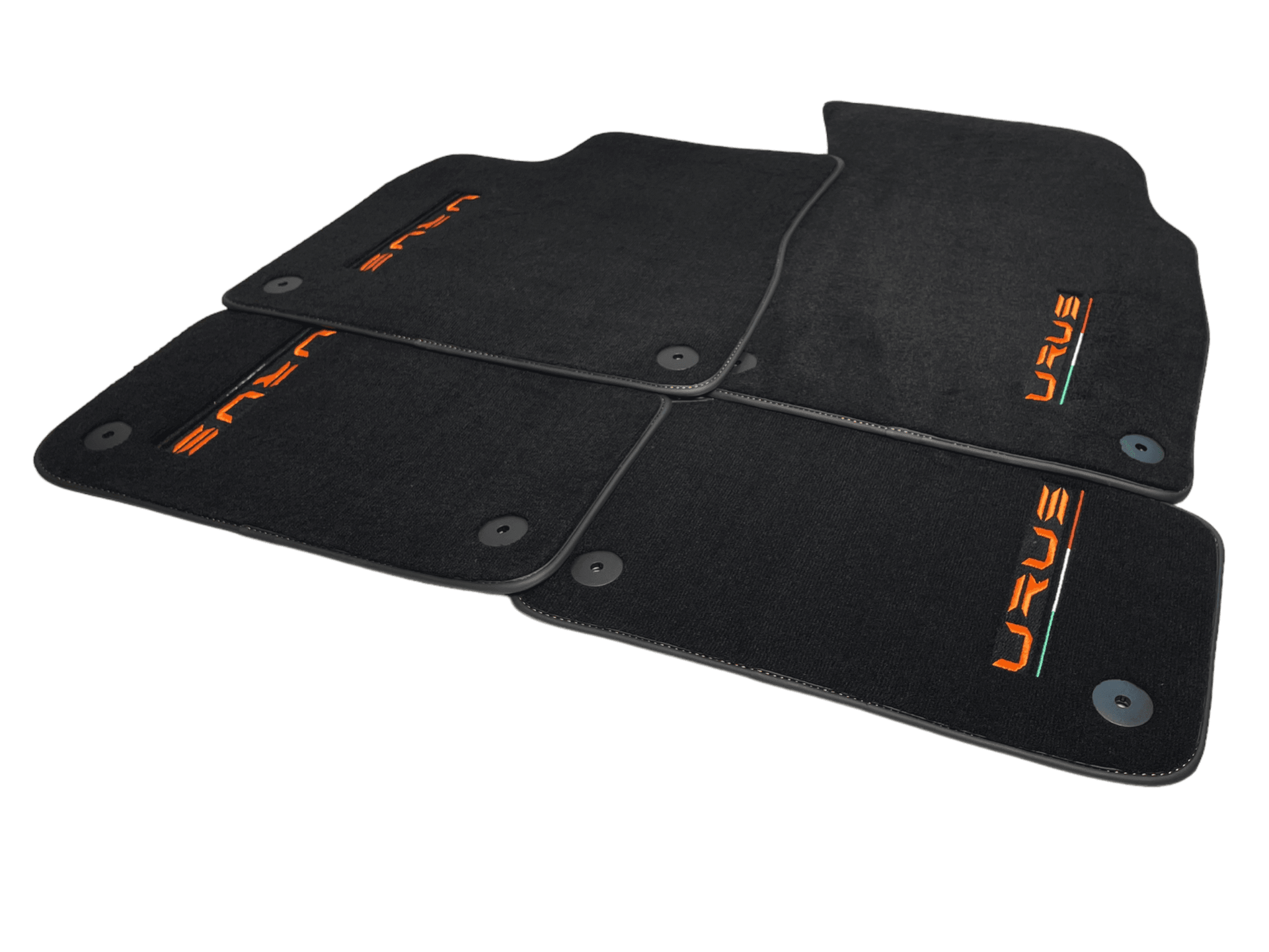 Floor Mats For Lamborghini Urus Black Tailored Orange Edition - AutoWin