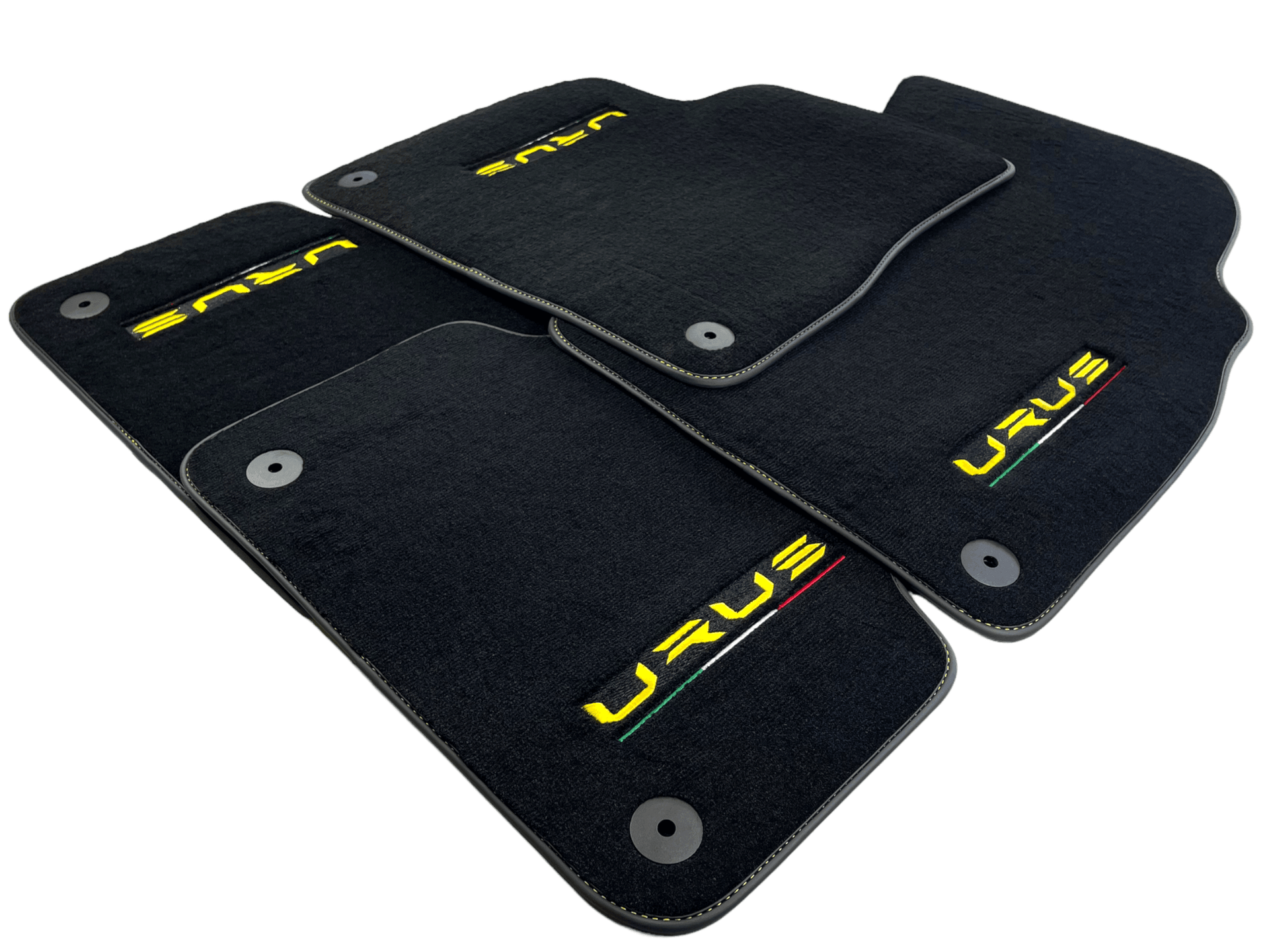 Floor Mats For Lamborghini Urus Black Tailored Yellow Edition - AutoWin