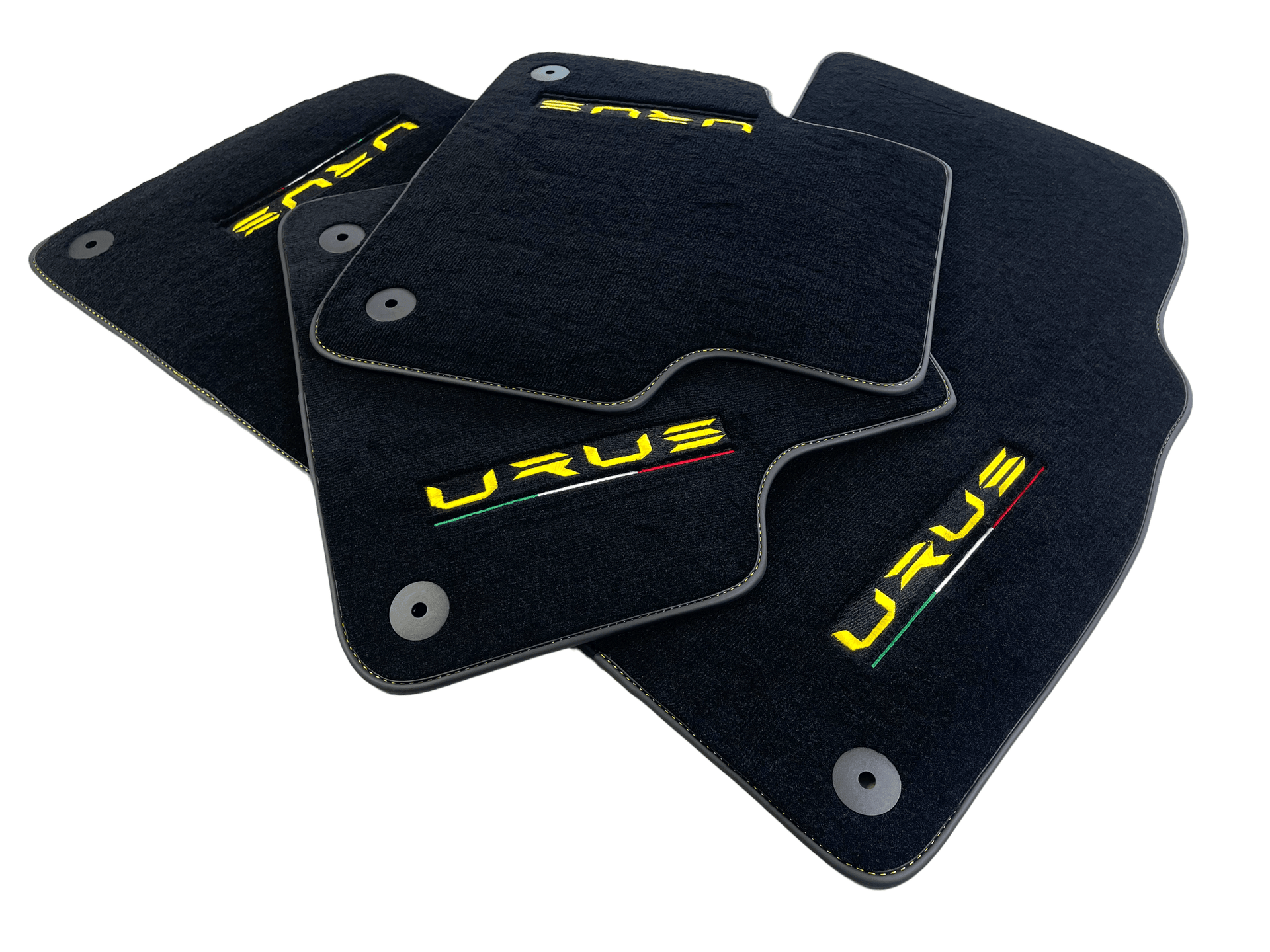 Floor Mats For Lamborghini Urus Black Tailored Yellow Edition - AutoWin