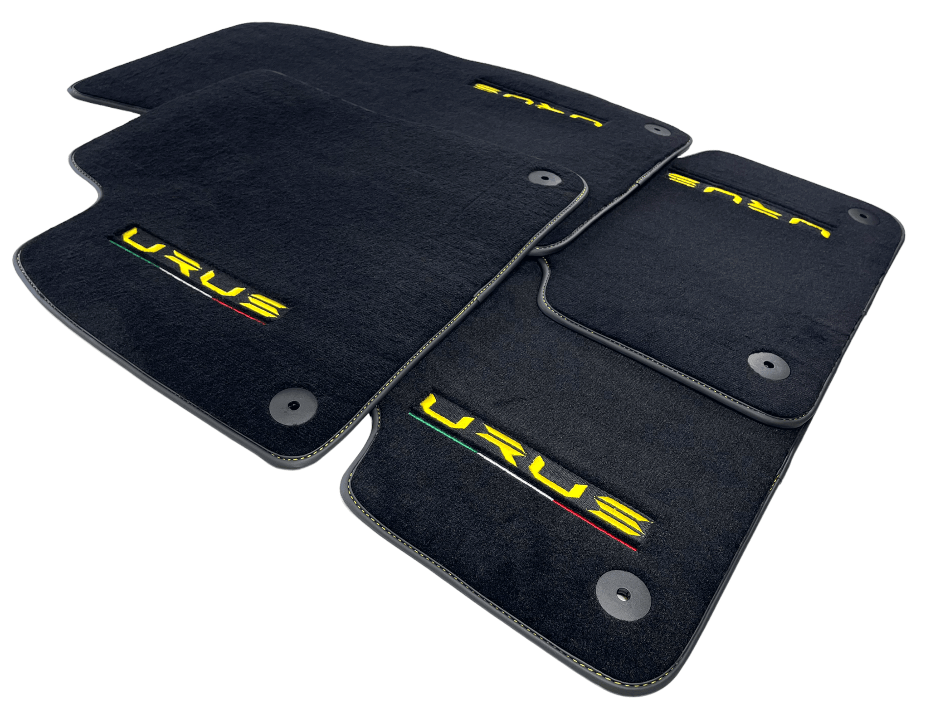 Floor Mats For Lamborghini Urus Black Tailored Yellow Edition - AutoWin
