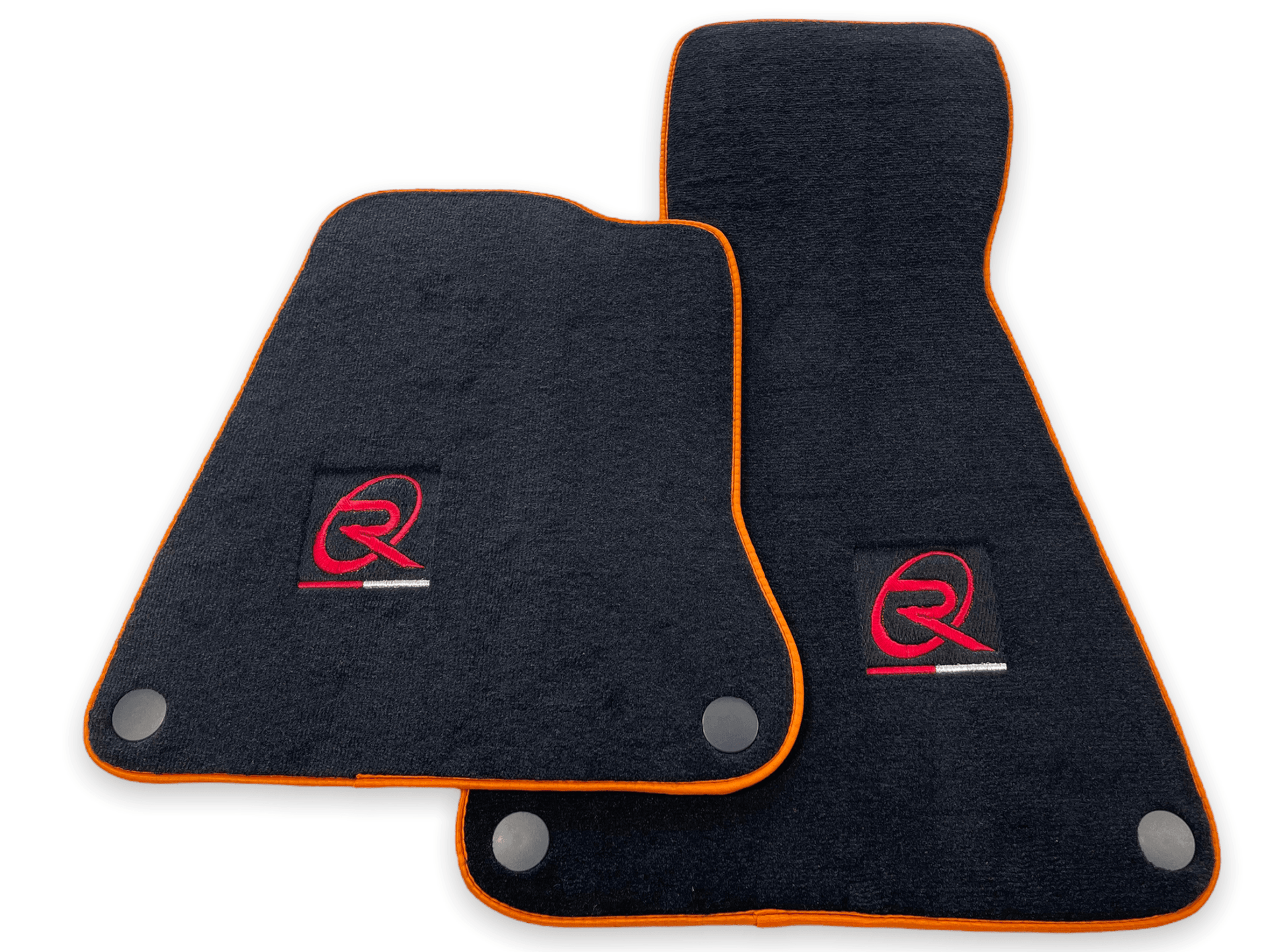 Floor Mats For McLaren MP4 12C Black Tailored Carpets Orange Trim - AutoWin