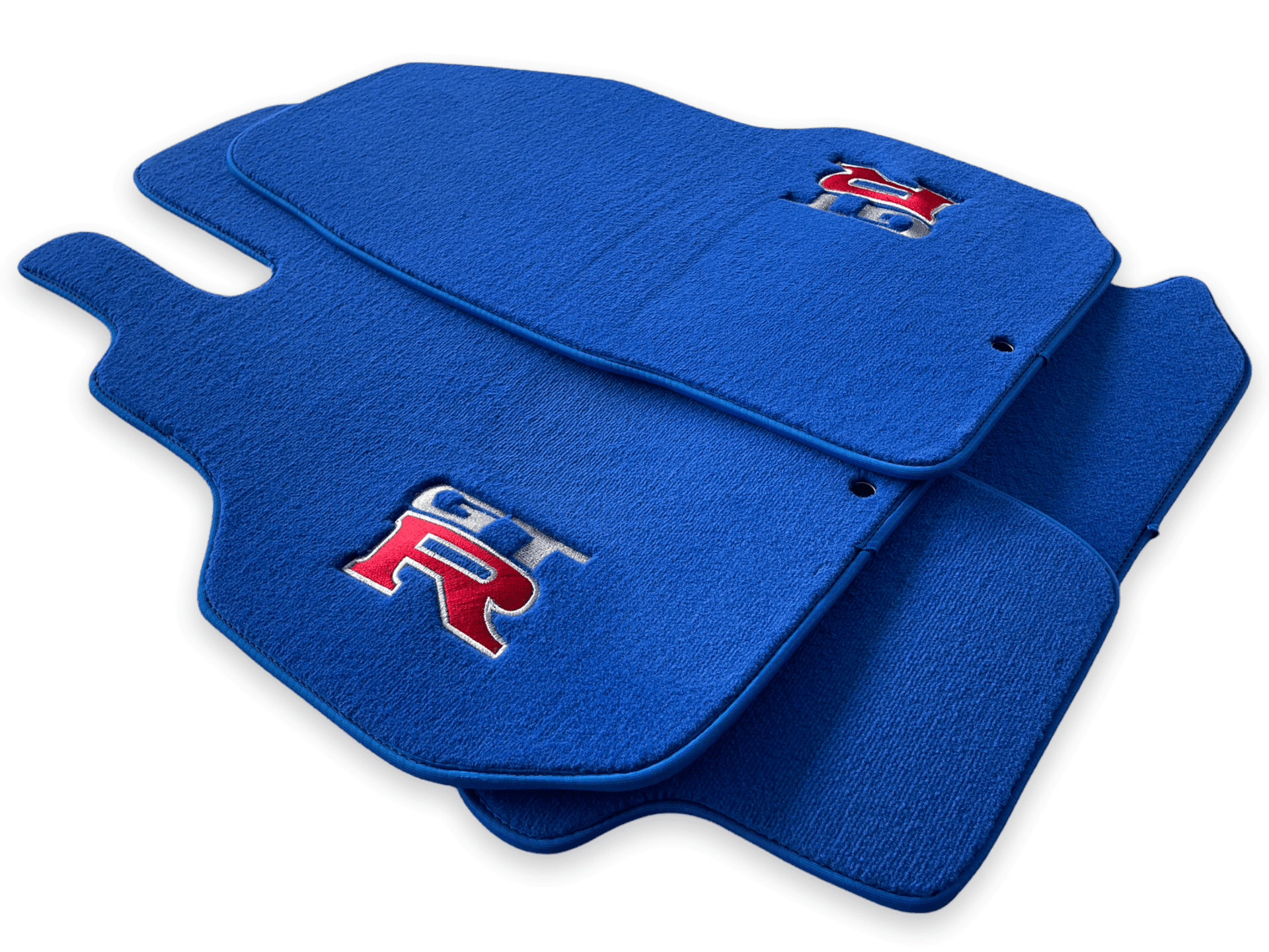 Floor Mats for Nissan GT-R - Tailored Blue Carpets Set with GTR Emblem | AutoWin