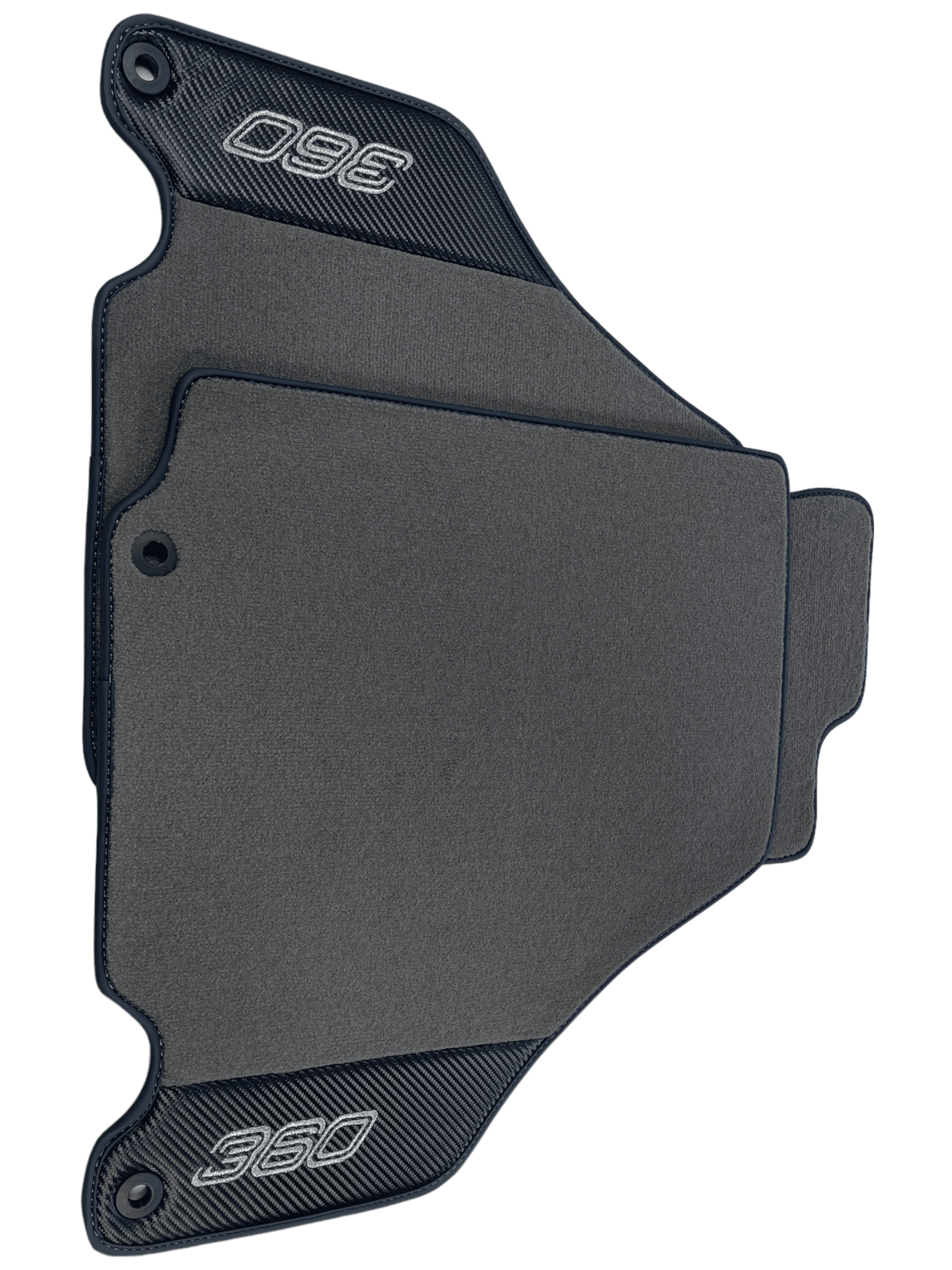 Gray Floor Mats For Ferrari 360 Modena 1999-2005 With Carbon Fiber Leather - AutoWin