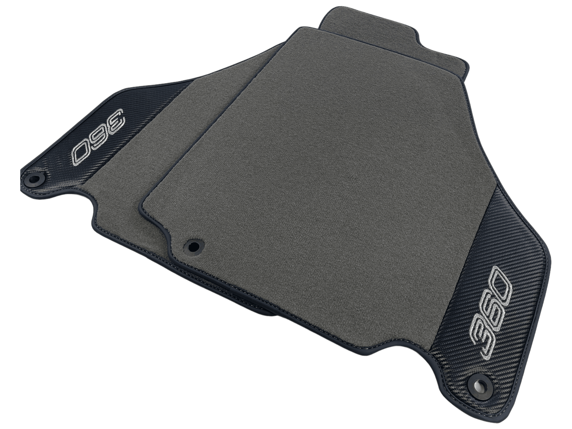 Gray Floor Mats For Ferrari 360 Modena 1999-2005 With Carbon Fiber Leather - AutoWin