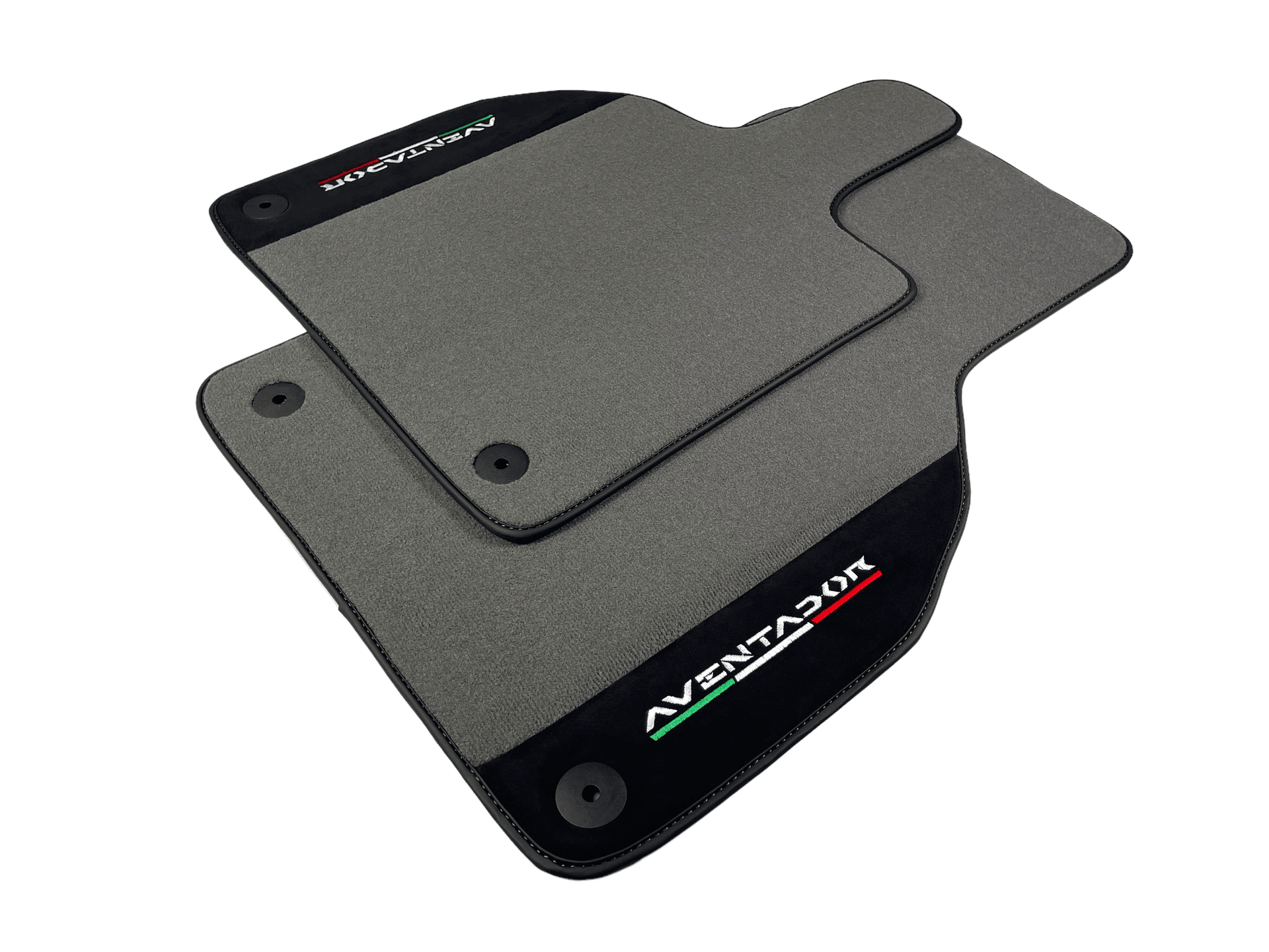Gray Floor Mats for Lamborghini Aventador With Alcantara Leather - AutoWin