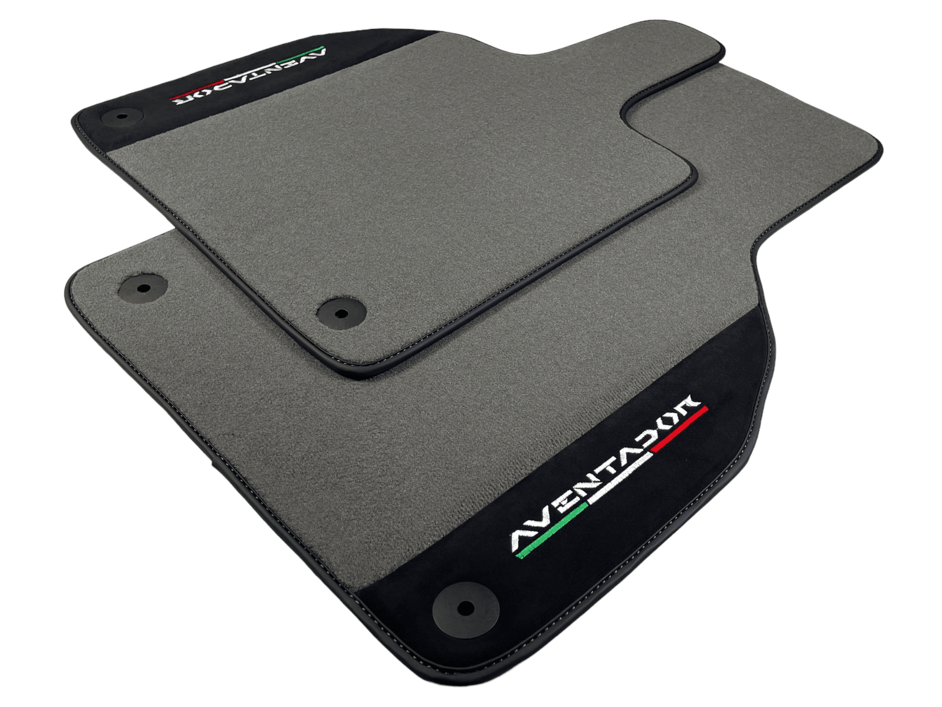 Gray Floor Mats for Lamborghini Aventador With Alcantara Leather - AutoWin